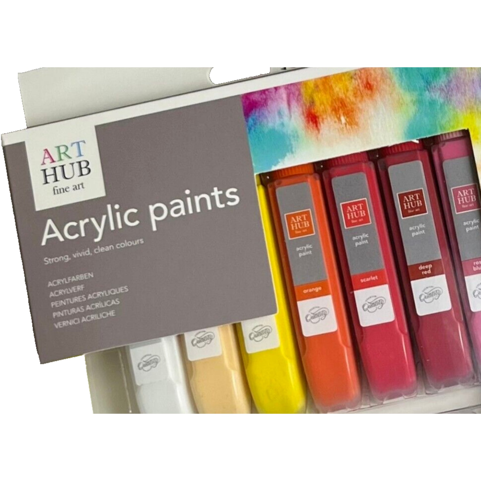 Beclen Harp 10 ML LARGER Tubes Acrylic Artists Paints Set 15 COLOURS Larger Tubes Art Craft