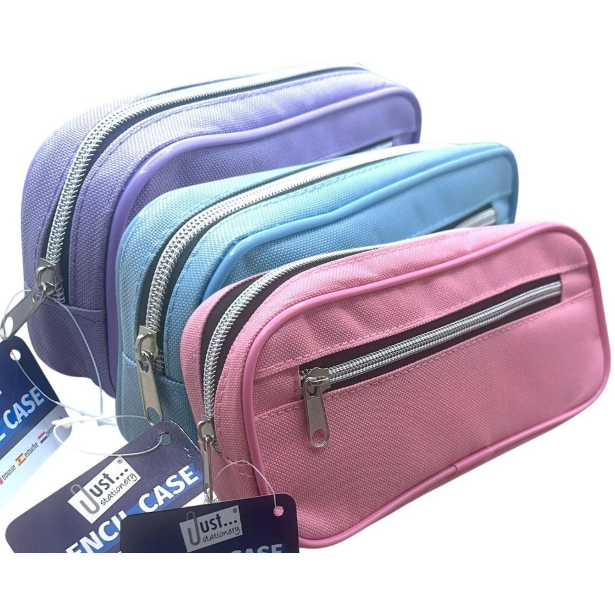 Beclen Harp Large Double Zip Fabric Pencil Case - Ideal For School/College/Uni.- Make up Bag UK Best Seller