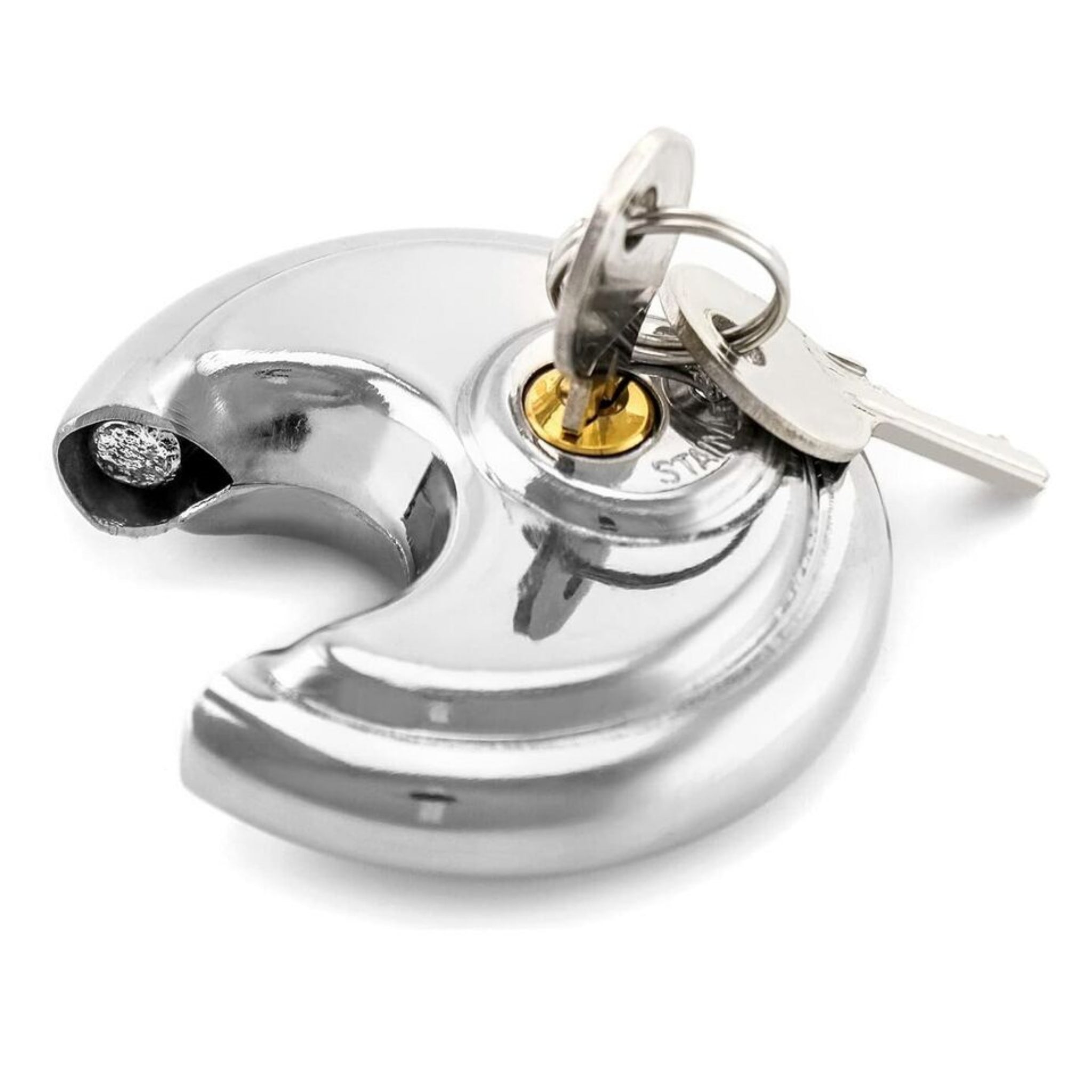 Beclen Harp 2 PACK 70mm KEYED ALIKE DISC STAINLESS STEEL HARDENED SHACKLE PADLOCKS + 2 KEYS