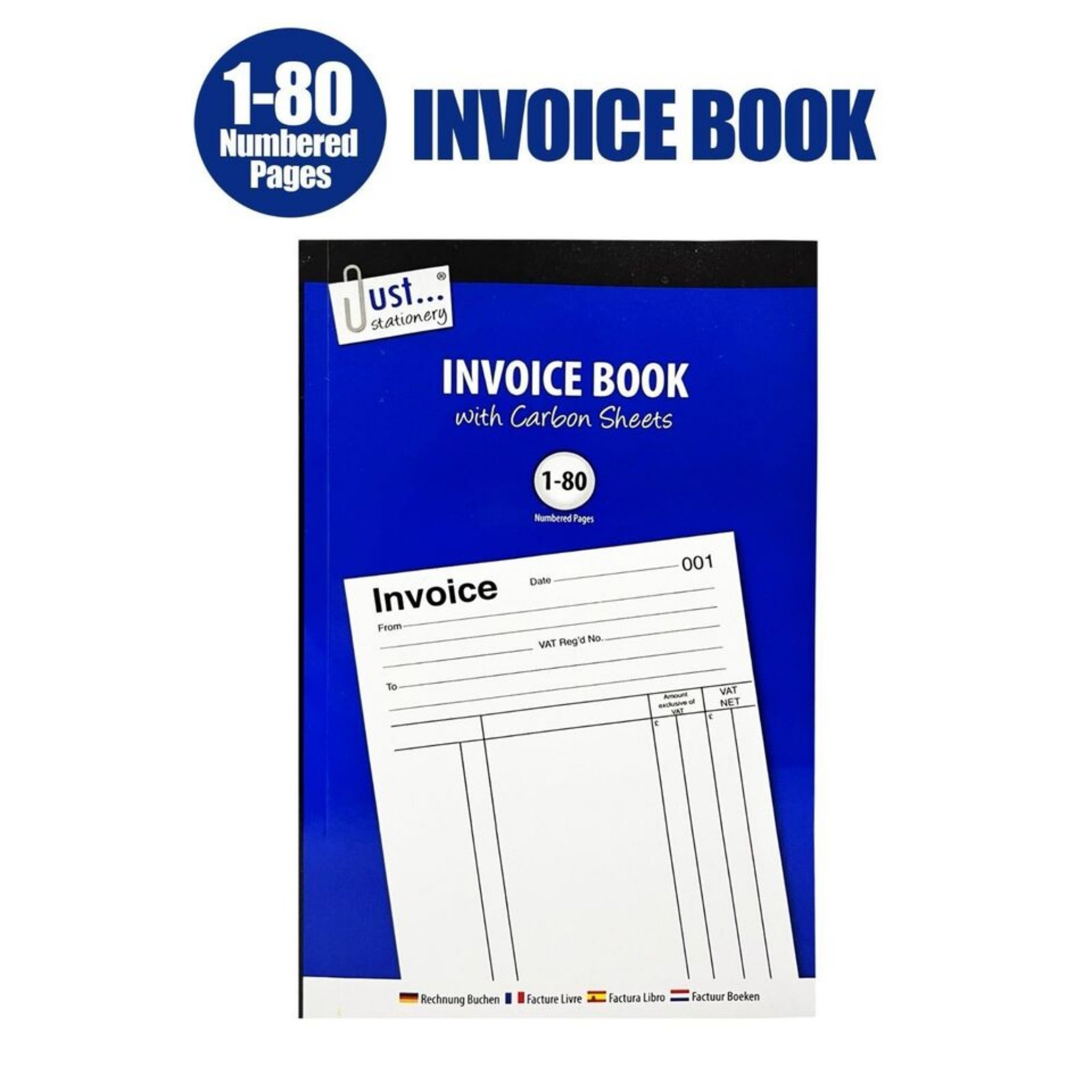 Beclen Harp 12 x A5 Invoice Duplicate Book With Carbon Sheet Full Size 1-80 Pages UK Seller