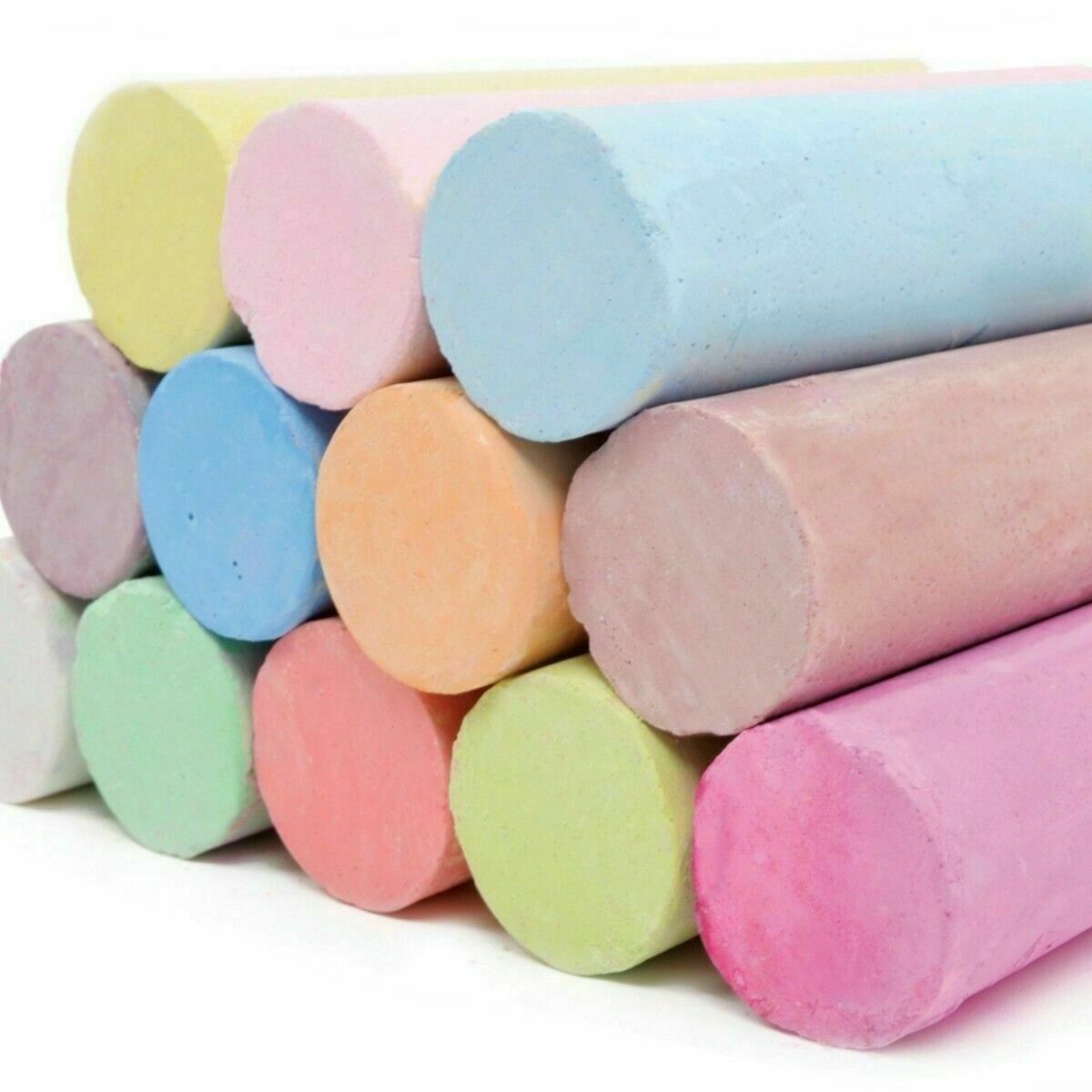 Beclen Harp 24 Pcs Kids Jumbo PAVEMENT CHALKS | in 5 Assorted Colours | Giant Street Chalks