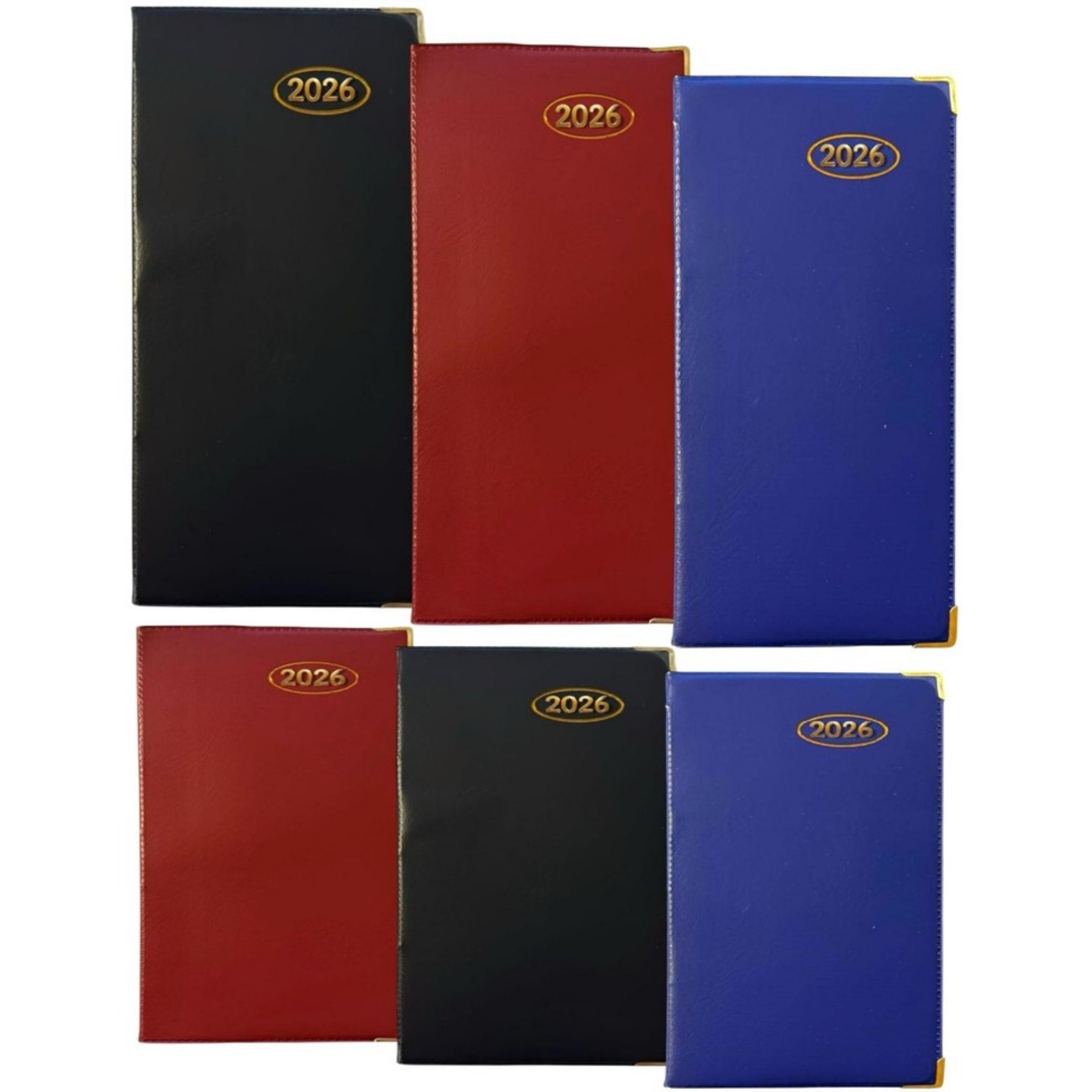 2026 DIARY POCKET / SLIM SLIMLINE WEEK TO VIEW METAL EDGE SOF PVC COVER DIARY