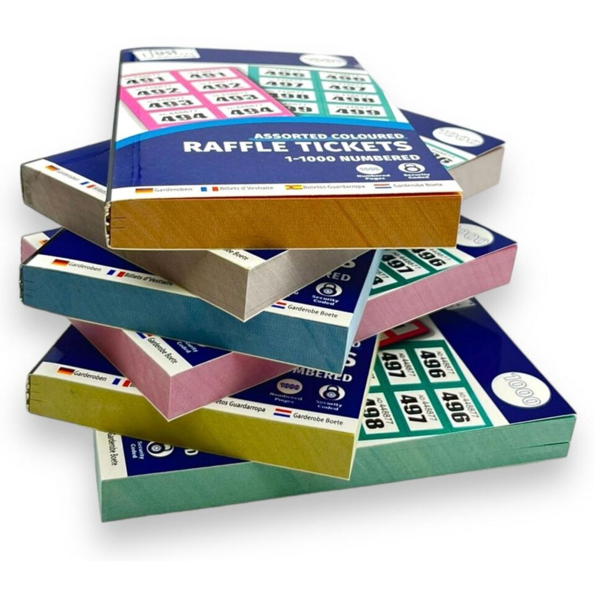 Beclen Harp 6 Pack Books of Cloakroom Raffle Tombola Draw Tickets Numbered 1 - 1000 NEW