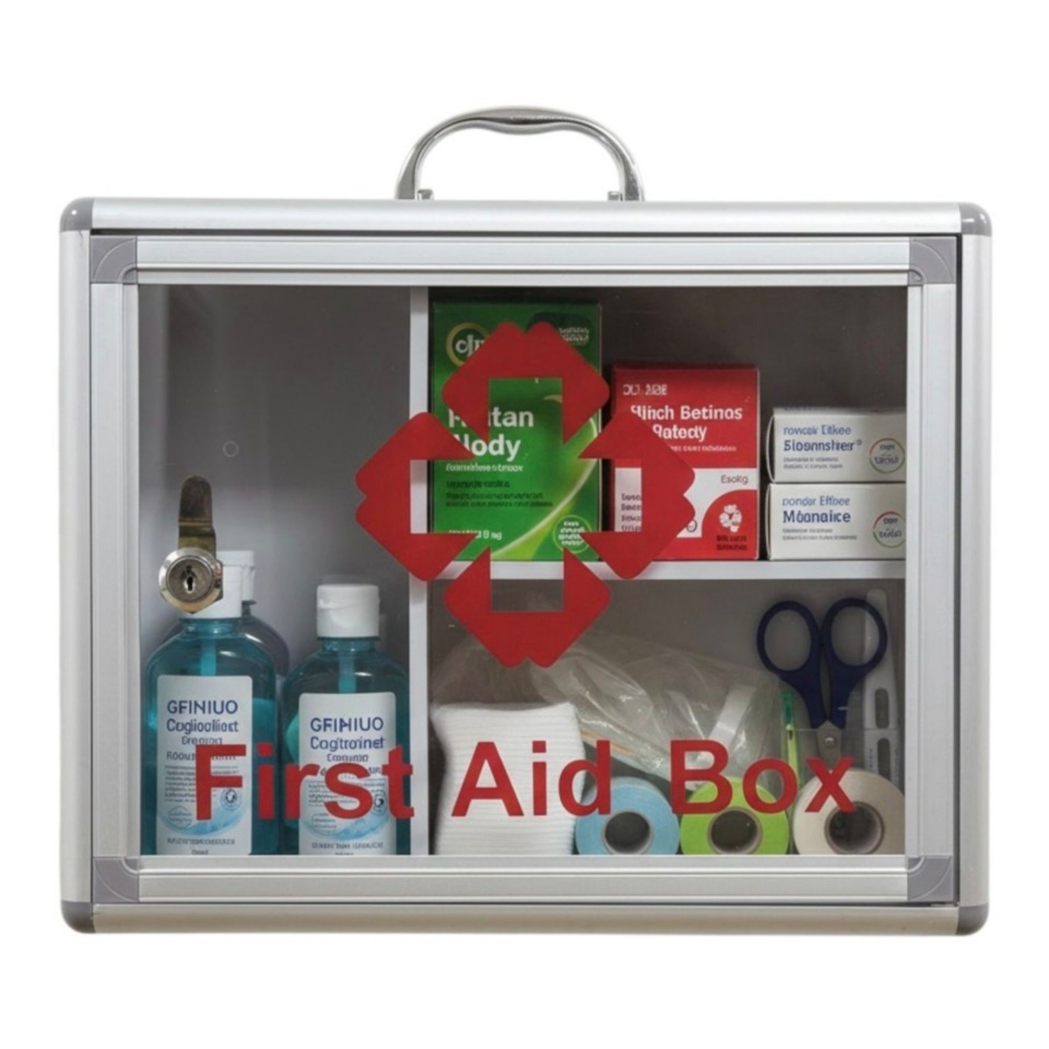 BECLEN HARP MEDICAL CABINET FIRST AID WALL MOUNTED MEDICINE BOX LOCKABLE WITH 2 KEYS NEW UK FREE SHIPPING