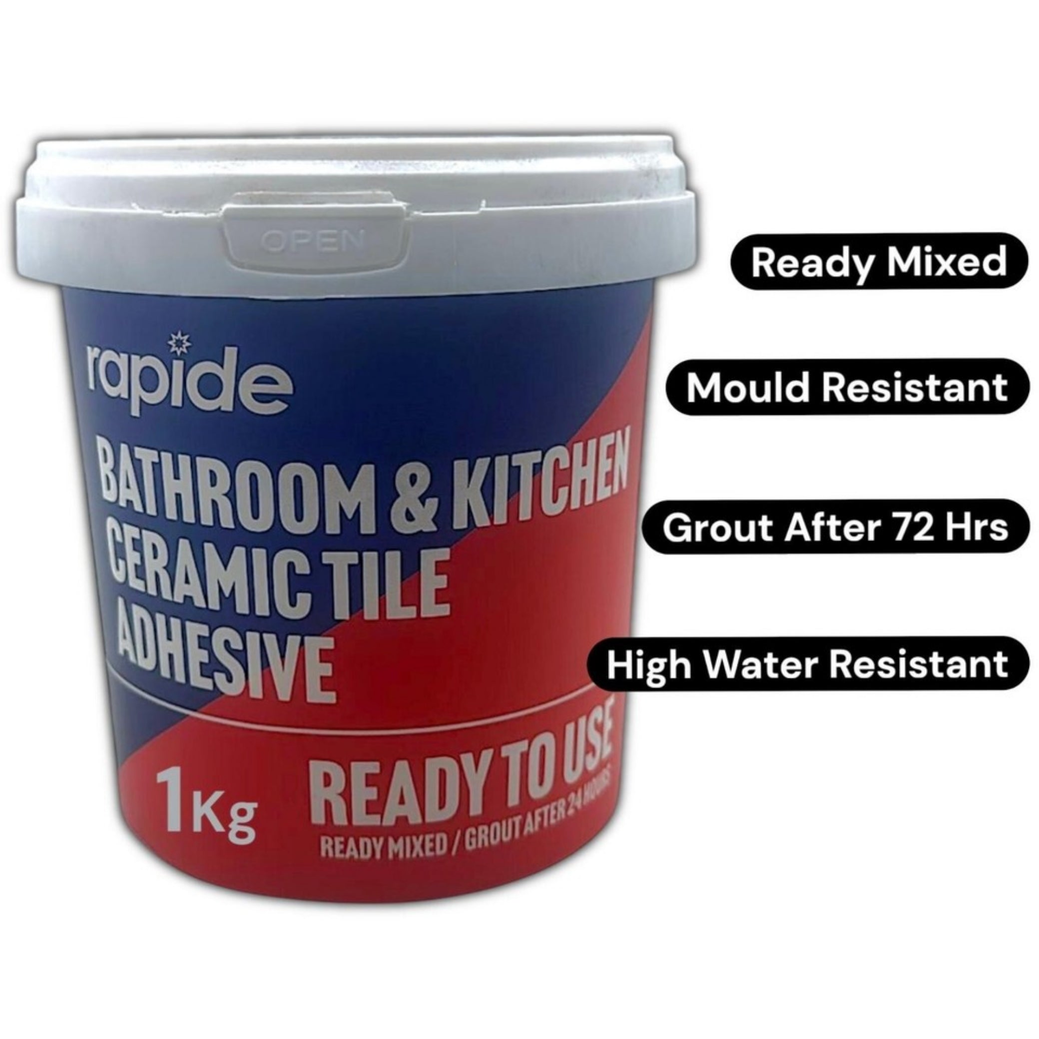 Beclen Harp 2x TILE ADHESIVE GROUT READY MIXED WHITE CERAMIC BATHROOM KITCHEN WATERPROOF 1KG / Ready Mix Mould / Water resistance