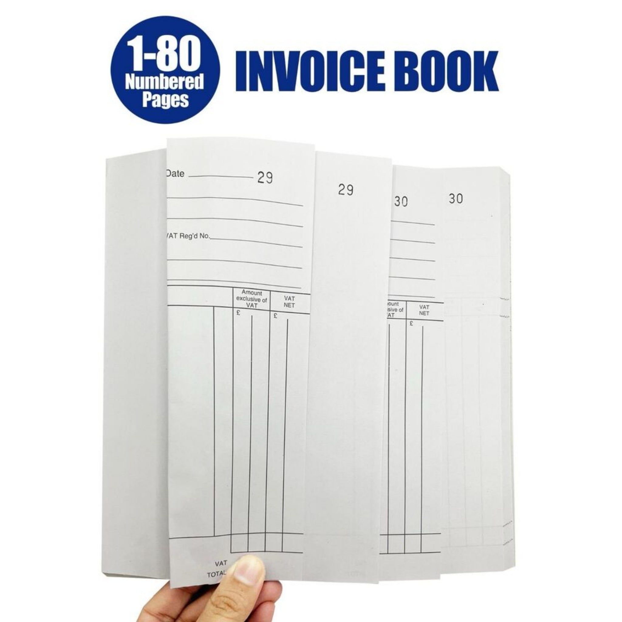 Beclen Harp 12 x A5 Invoice Duplicate Book With Carbon Sheet Full Size 1-80 Pages UK Seller