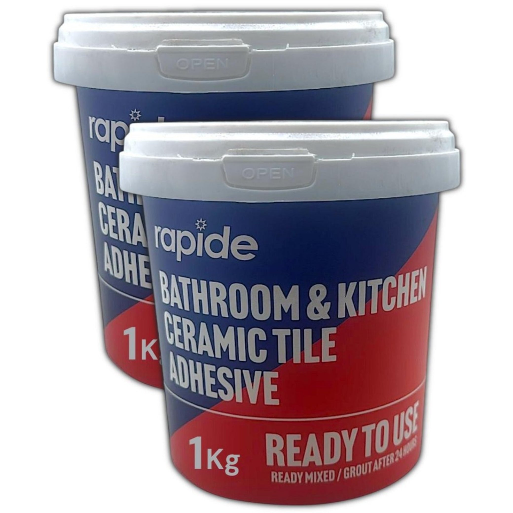 Beclen Harp 2x TILE ADHESIVE GROUT READY MIXED WHITE CERAMIC BATHROOM KITCHEN WATERPROOF 1KG / Ready Mix Mould / Water resistance