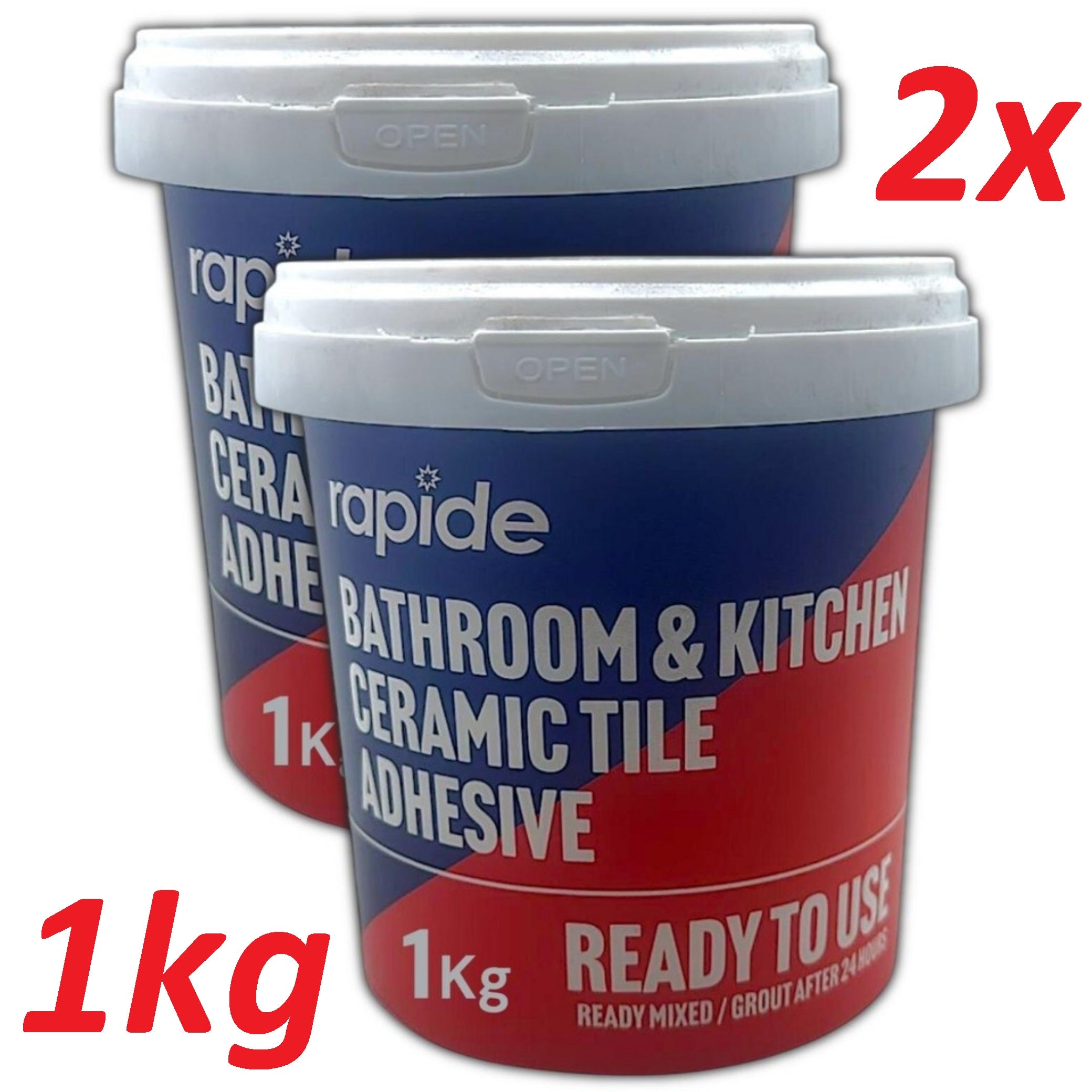 Beclen Harp 2x TILE ADHESIVE GROUT READY MIXED WHITE CERAMIC BATHROOM KITCHEN WATERPROOF 1KG / Ready Mix Mould / Water resistance