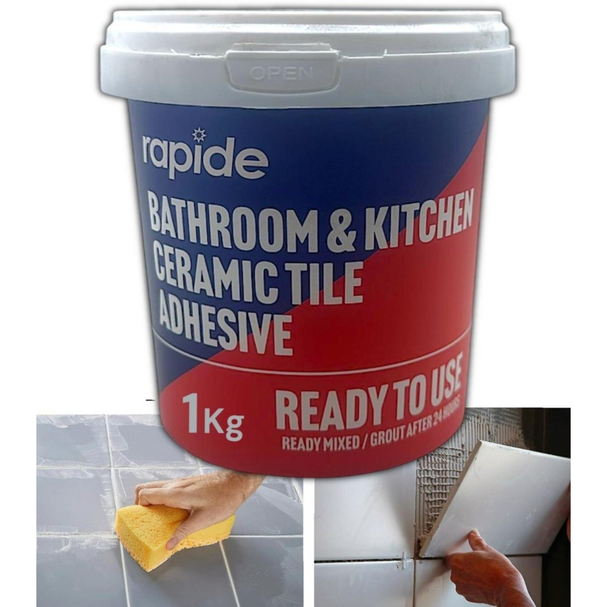 Beclen Harp 2x TILE ADHESIVE GROUT READY MIXED WHITE CERAMIC BATHROOM KITCHEN WATERPROOF 1KG / Ready Mix Mould / Water resistance