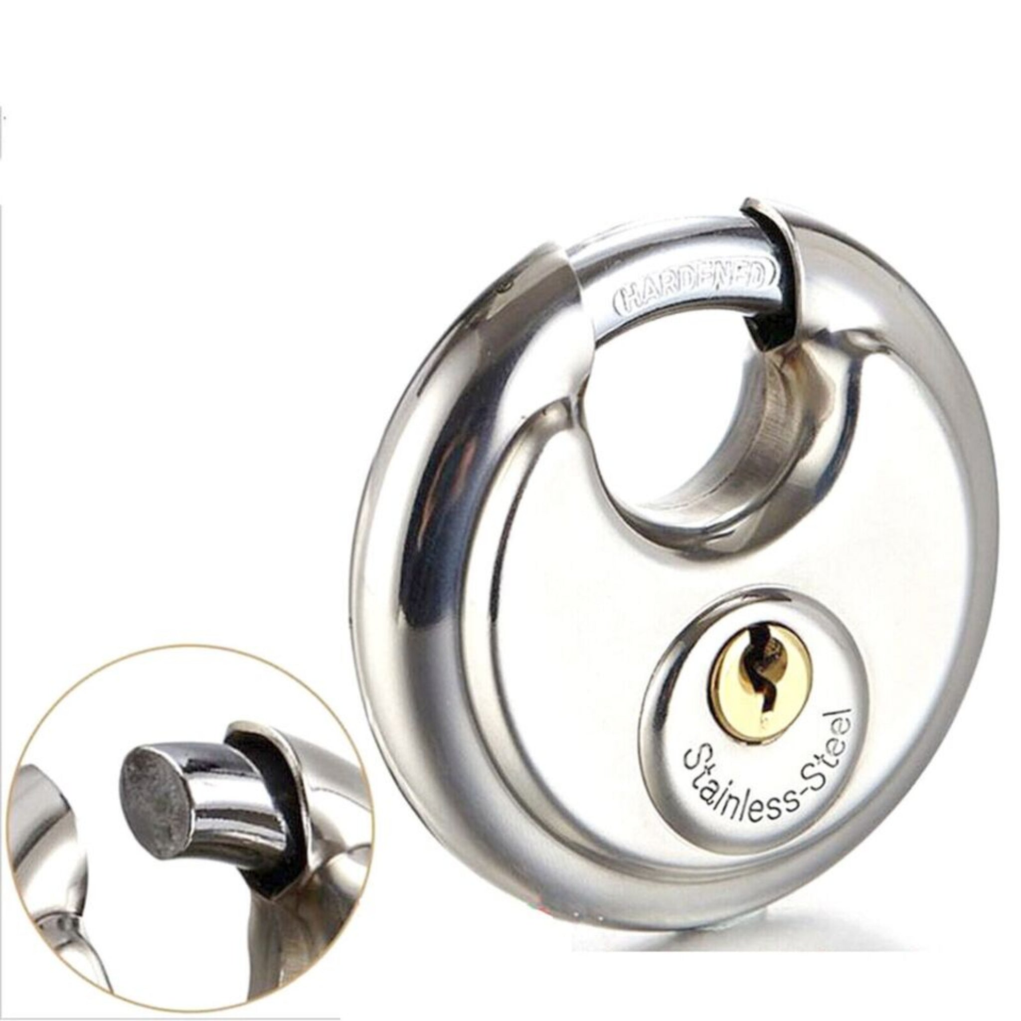 Beclen Harp 2 PACK 70mm KEYED ALIKE DISC STAINLESS STEEL HARDENED SHACKLE PADLOCKS + 2 KEYS