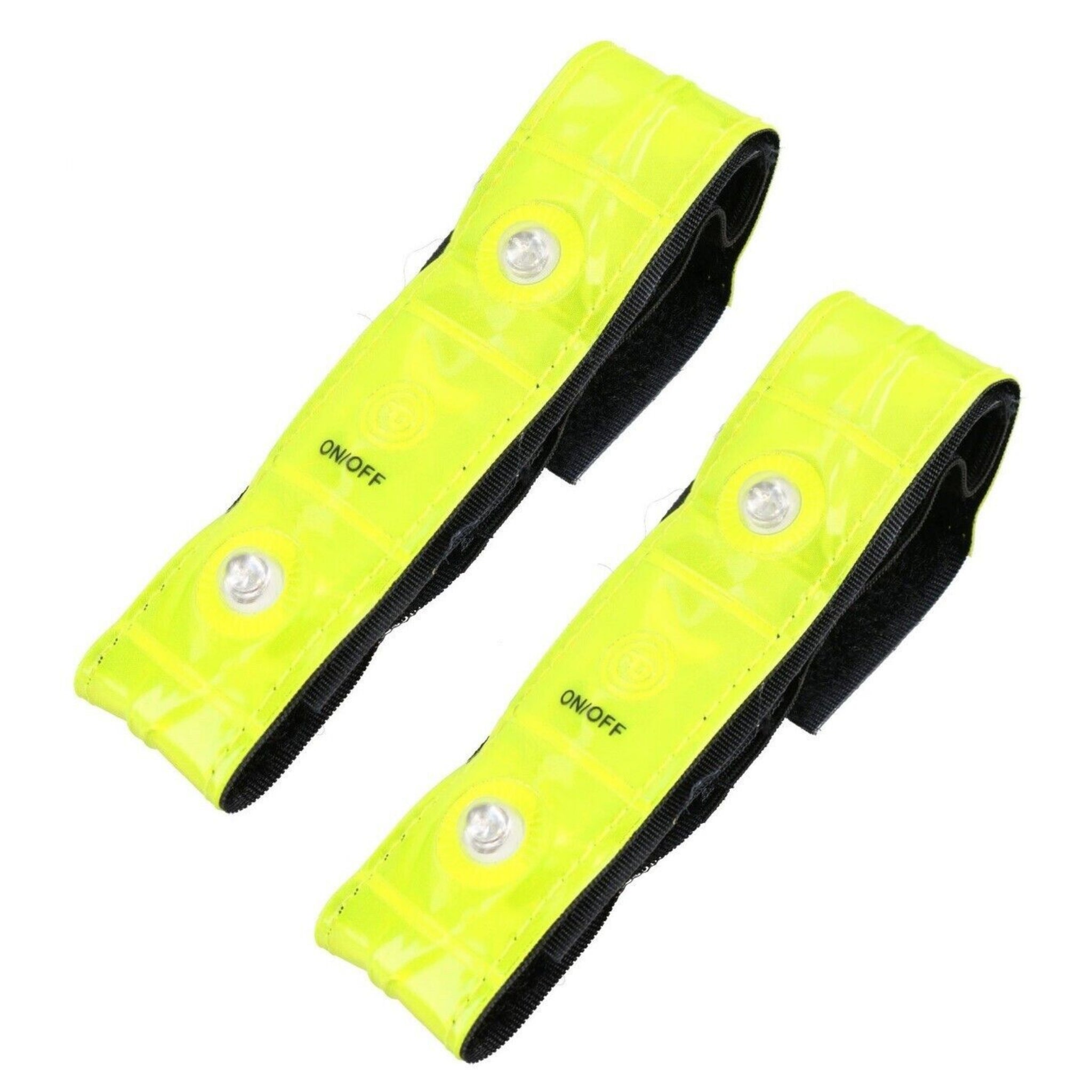 Beclen Harp 3 LED Yellow Reflective Ankle Arm 2X Band High Visibility For Cycling Running Safe