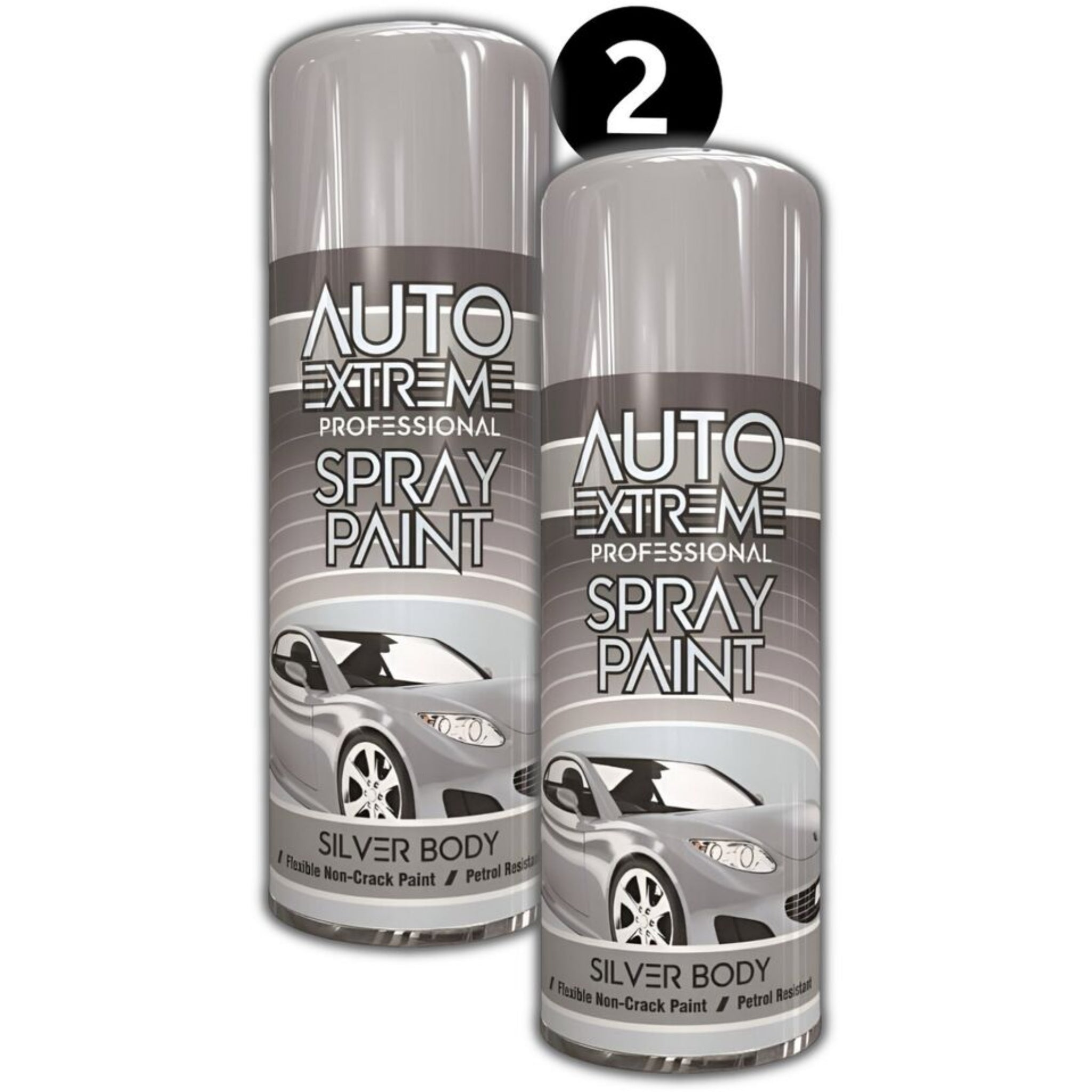 Beclen Harp 2 x 400ml Silver Alloy Wheel Spray Paint Aerosol Auto Car Lacquer Restore Metal