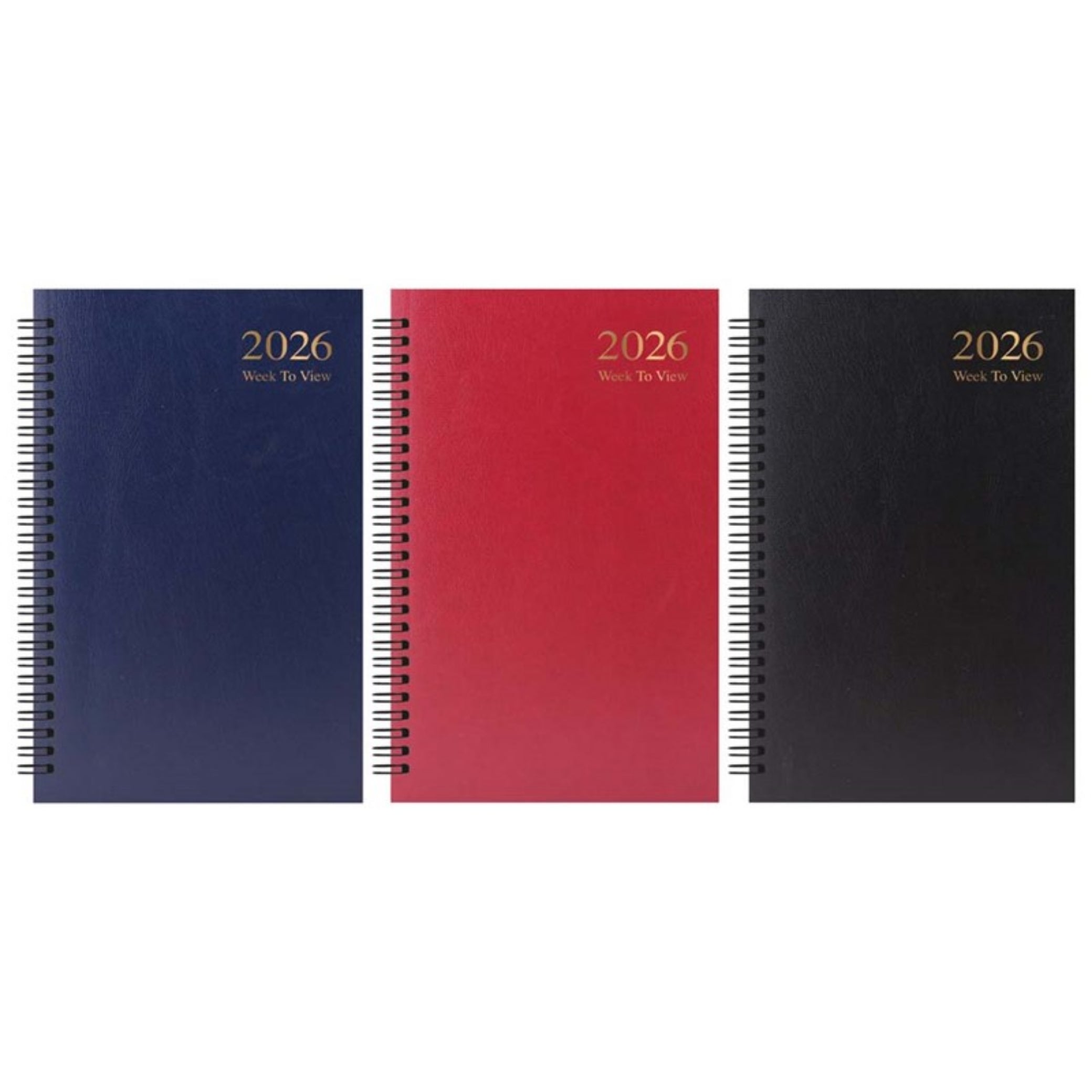 Beclen Harp 2026 Wiro A5 Week to view Hardback in 3 Premium Colors Office Home School Desktop Diary Desktop School Note Date Full Year - Easter Xmas gift