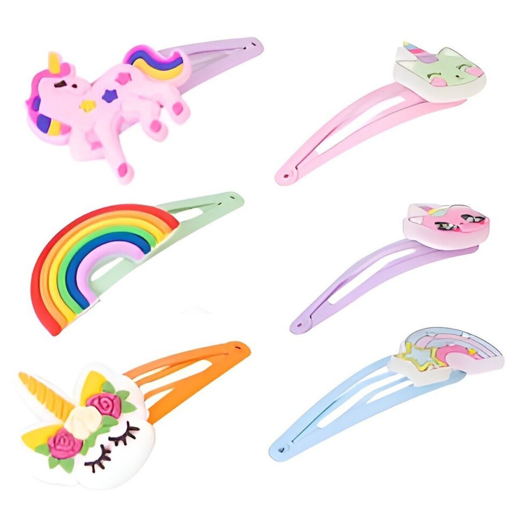 Beclen Harp 12 UNICORN Hair Clips Kids Party Bag Fillers Unicorn Girl Hairclips Hair Slides