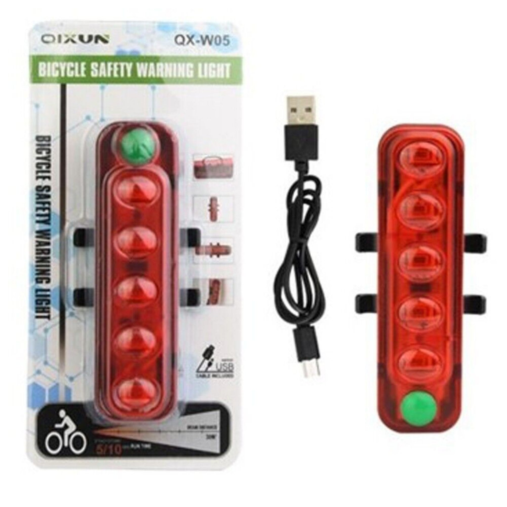 Beclen Harp Bicycle Rear Red Light Back light Waterproof USB Rechargeable 5 LED Bike light