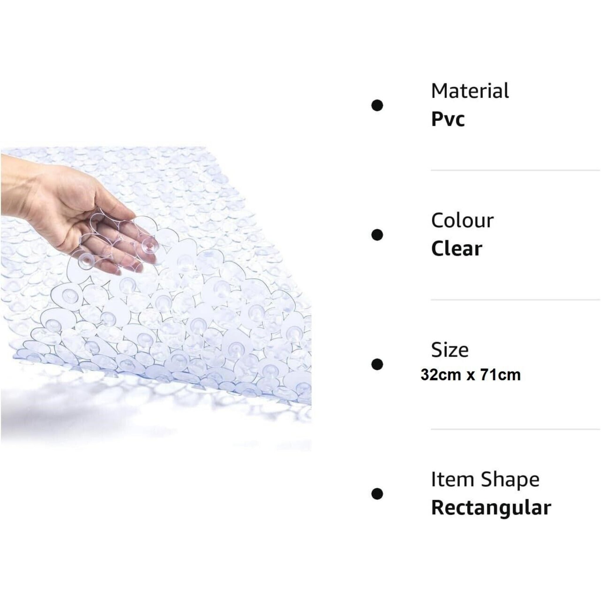 Beclen Harp Non Slip Bath Mat Large Bathtub Strong 120 Suction Pads Anti-Mold PVC Shower Mat