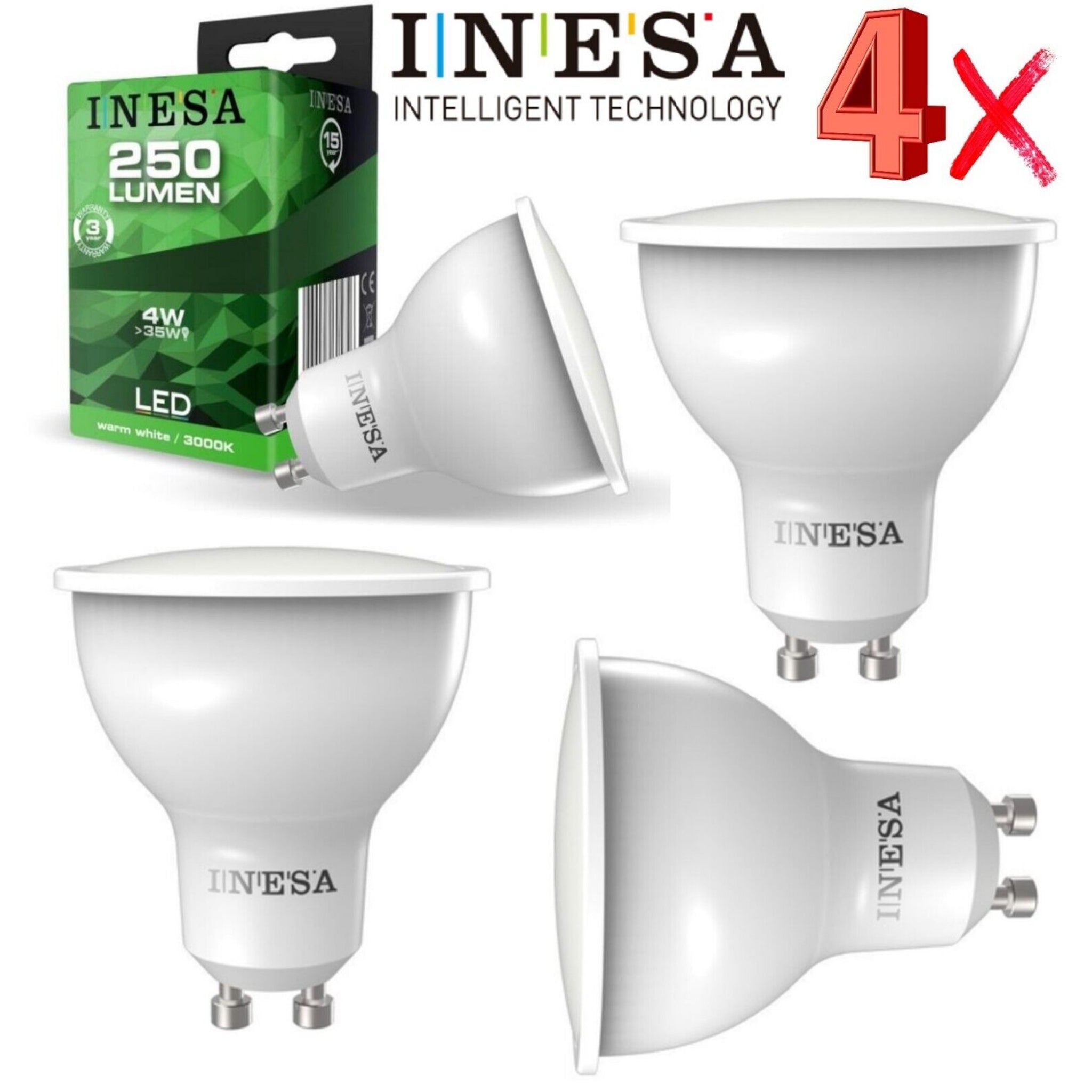 Beclen Harp 4Pack GU10 LED Bulbs Spot Light Lamps Warm White 250 Lumen Down Lights Dimmable