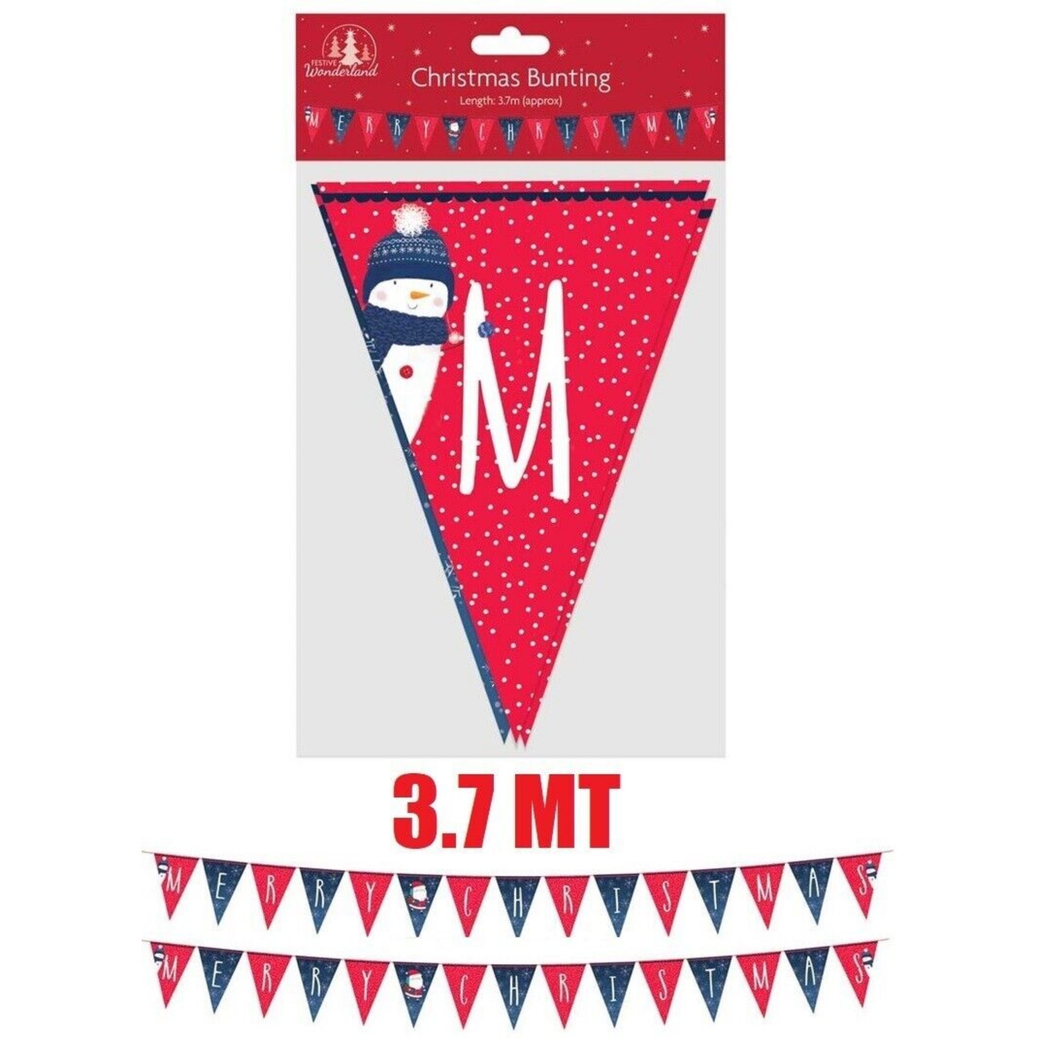 Beclen Harp 2x Merry Christmas Banner Bunting Party Decoration Hanging Decors Garlands -3.7M