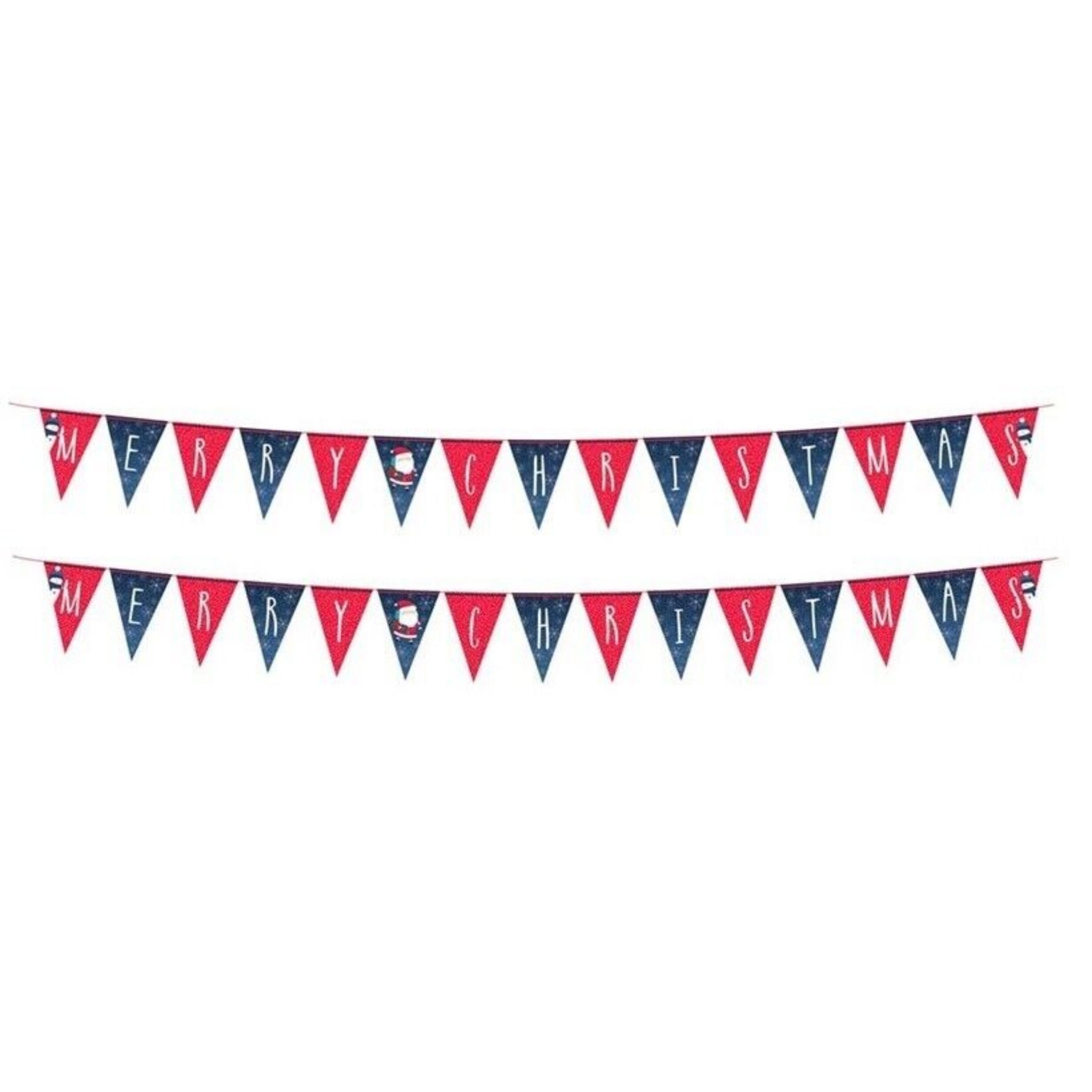 Beclen Harp 2x Merry Christmas Banner Bunting Party Decoration Hanging Decors Garlands -3.7M