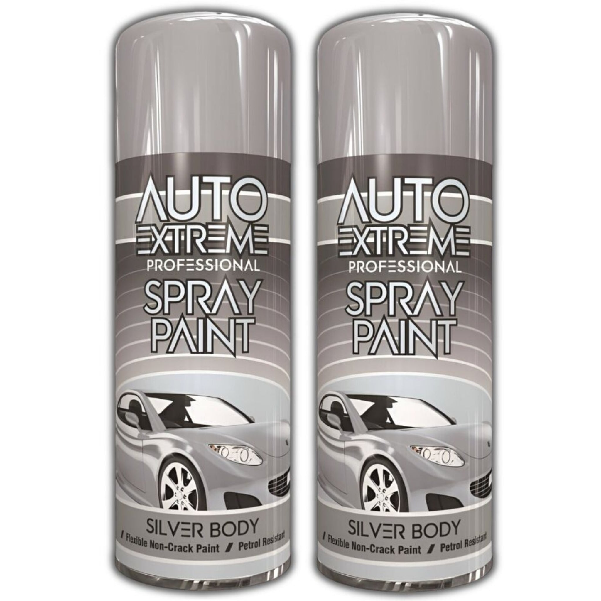 Beclen Harp 2 x 400ml Silver Alloy Wheel Spray Paint Aerosol Auto Car Lacquer Restore Metal