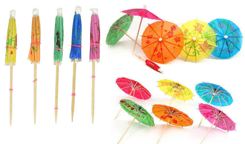 Beclen Harp 36 Cocktails Umbrella Paper Stick Parasols Party Tropical Drinks Decoration New
