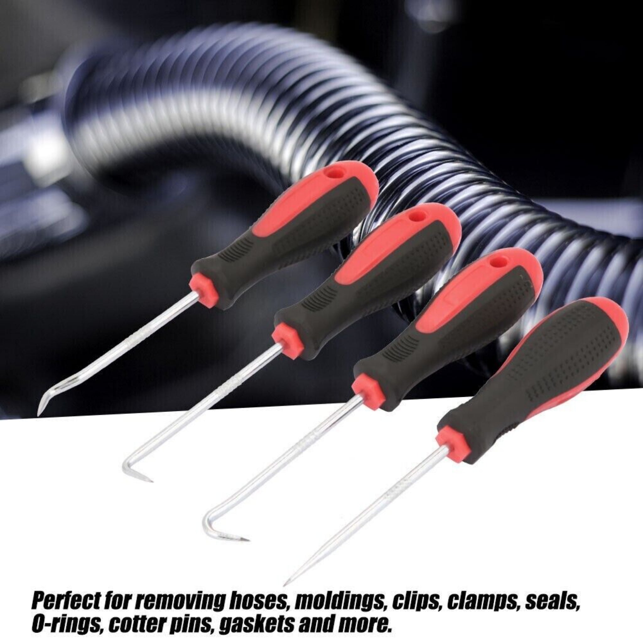 Beclen Harp 4 Pcs PICK & HOOK Probe Set O Ring Automotive Car Seal Remover 90 Degree Washers New Tools DIY