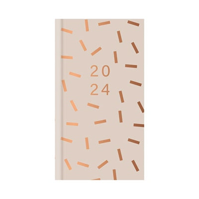 Beclen Harp 2024 Slim Week To View/WTV Personal Executive Luxury Copper Asstd Diary With Hard Cover
