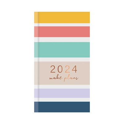 Beclen Harp 2024 Slim Week To View/WTV Personal Executive Luxury Copper Asstd Diary With Hard Cover