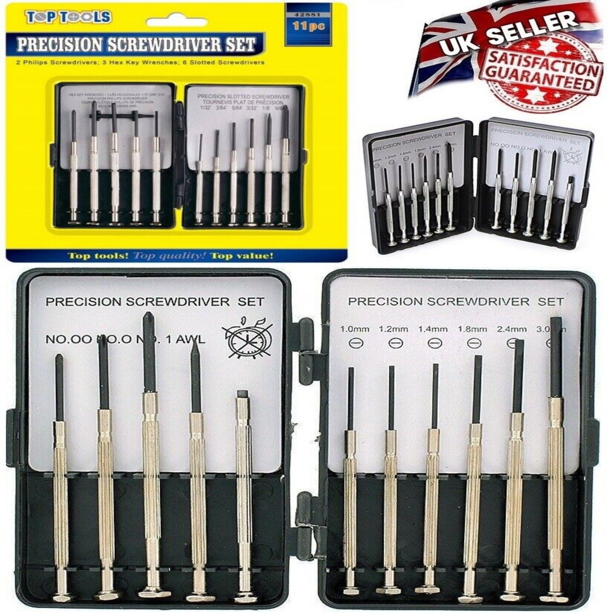 Beclen Harp 11pc Mini Screwdrivers Precision Set-Perfect Tool Kit To Repair/Fix Watch/Glasses/Jewellery/Phone/Laptop