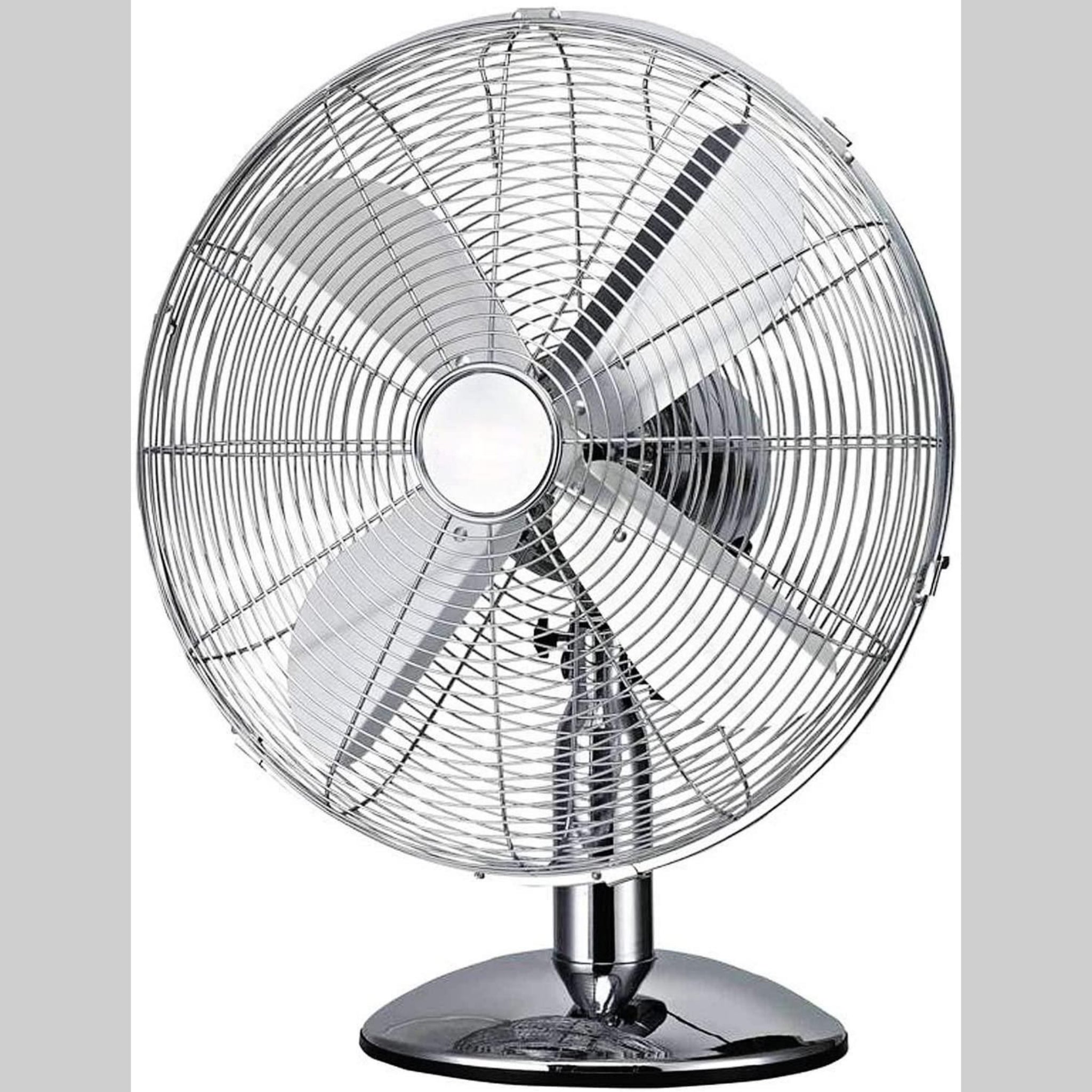 Beclen Harp 12-Inch Metal Chrome Oscillating Air Cooling Desk/Table/Worktop Standing Pedestal Fan With 3 Speeds-Home And Office Summer Essential