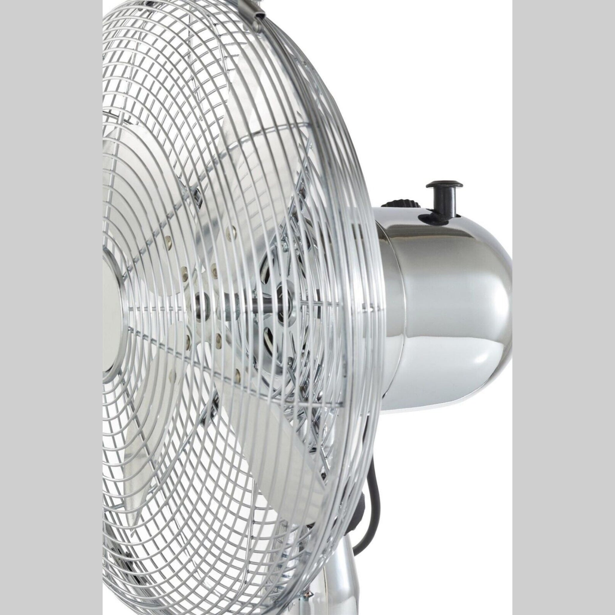 Beclen Harp 12-Inch Metal Chrome Oscillating Air Cooling Desk/Table/Worktop Standing Pedestal Fan With 3 Speeds-Home And Office Summer Essential