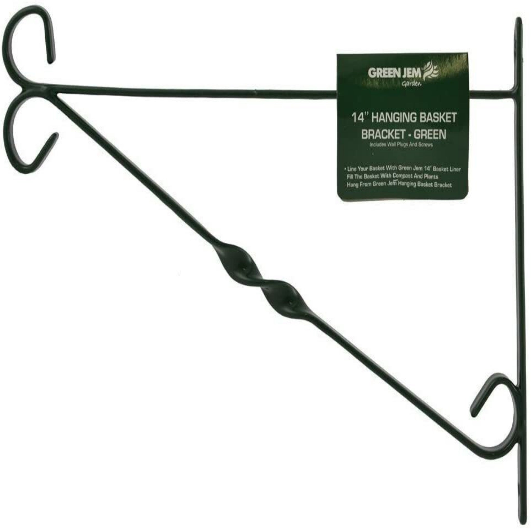 Beclen Harp 14'' Heavy Duty Metal Hanging Basket Bracket Decoration Hook Flowers Garden Wall Mount Outdoor/ Plant Pots Hook