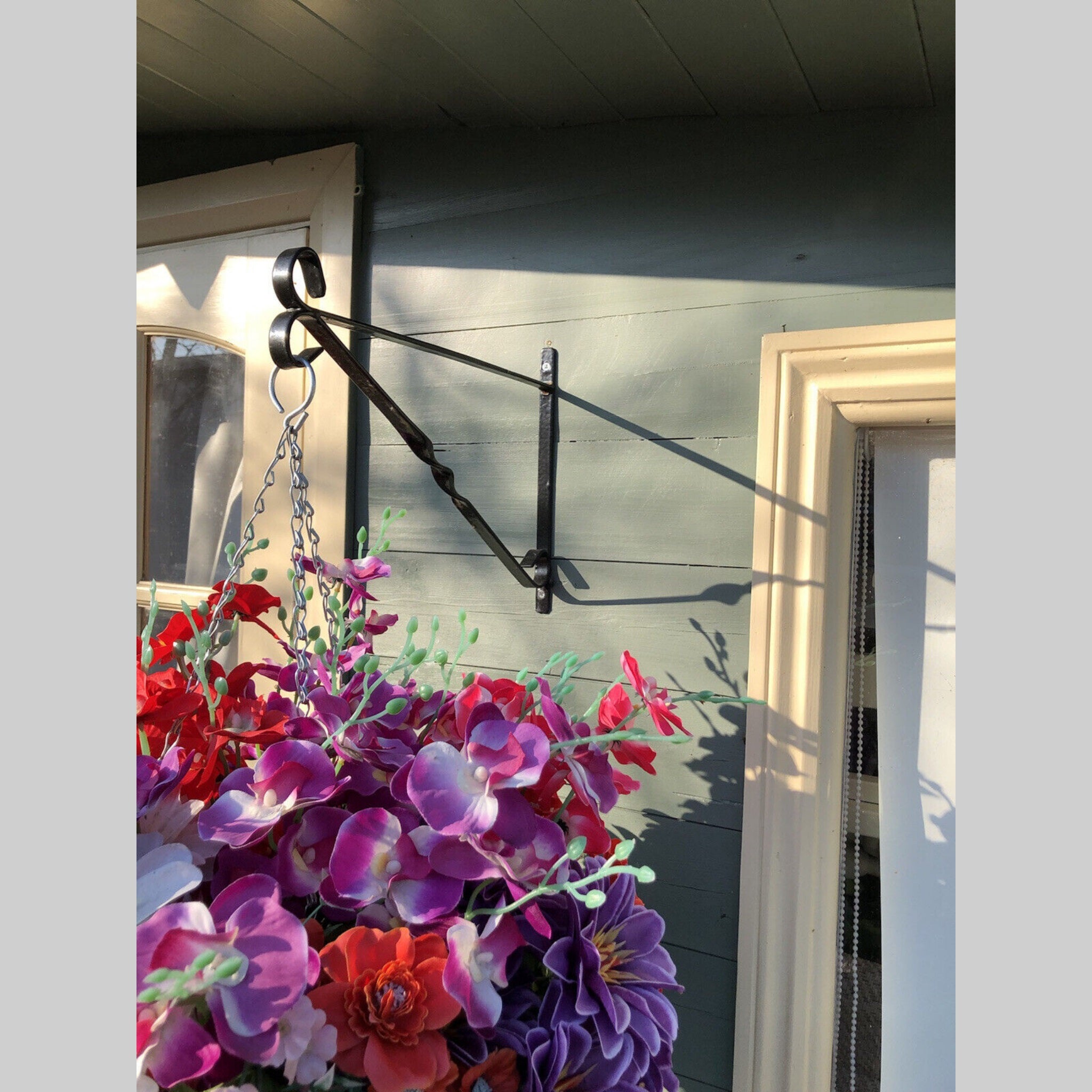 Beclen Harp 14'' Heavy Duty Metal Hanging Basket Bracket Decoration Hook Flowers Garden Wall Mount Outdoor/ Plant Pots Hook