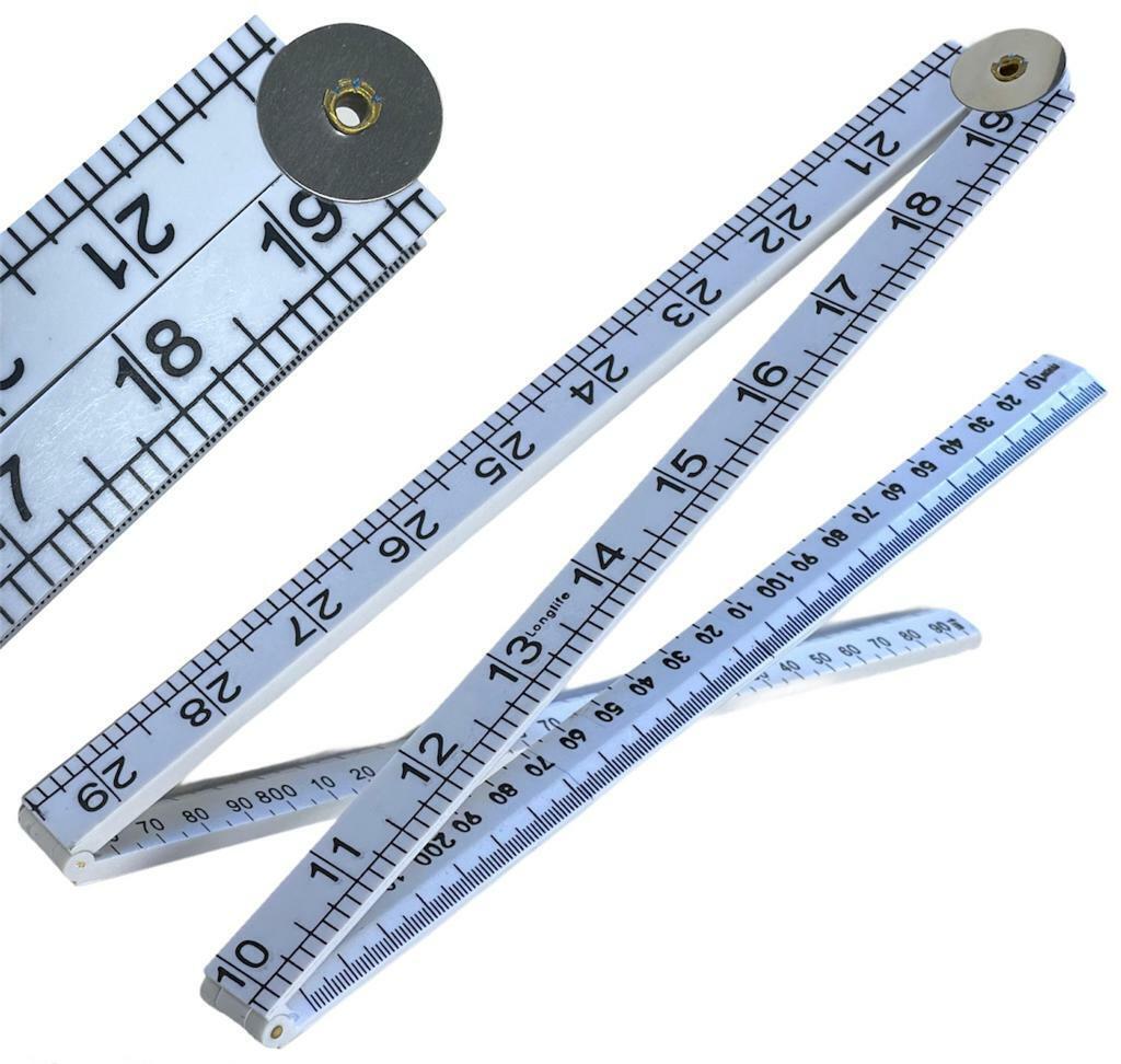 Beclen Harp 1 Metre Long Easy To Read Plastic Metric Imperial Folding Ruler-Essential DIY Rule Tool/Yard Stick For Carpenters