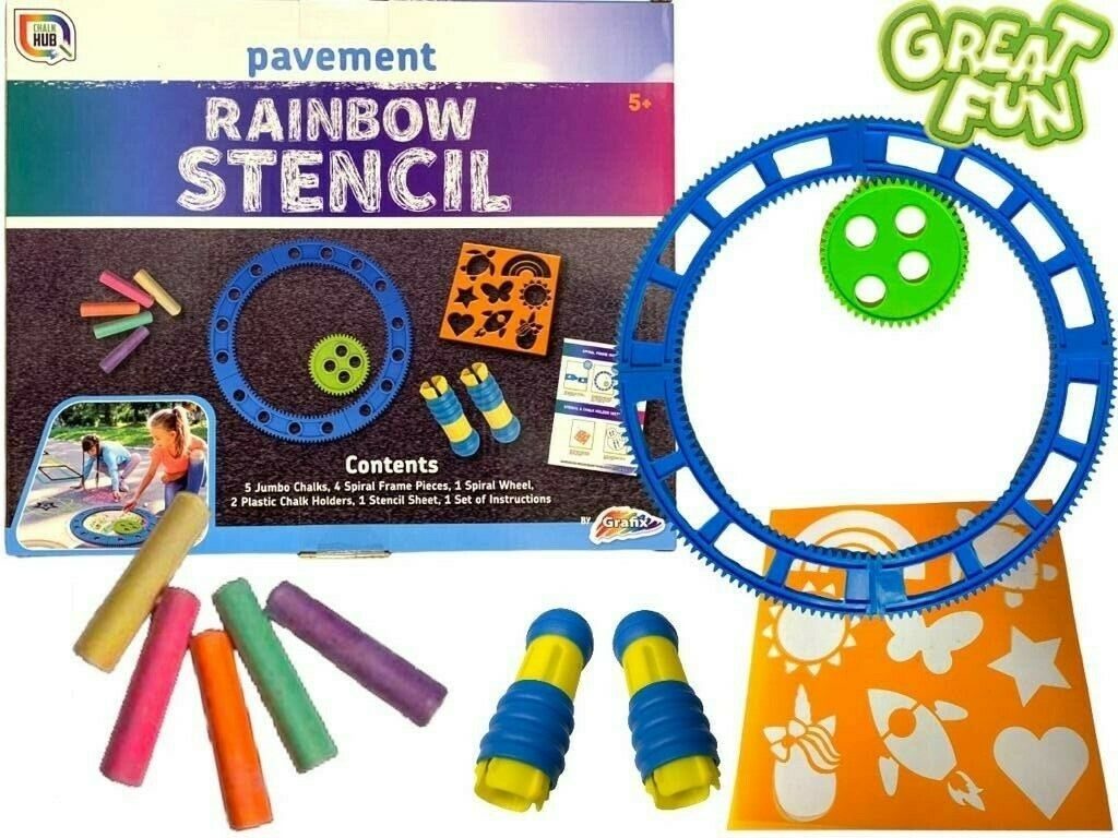 Beclen Harp Spiral Art Rainbow Stencil Spirograph Shape & Pattern Kids Drawing Art Craft Set