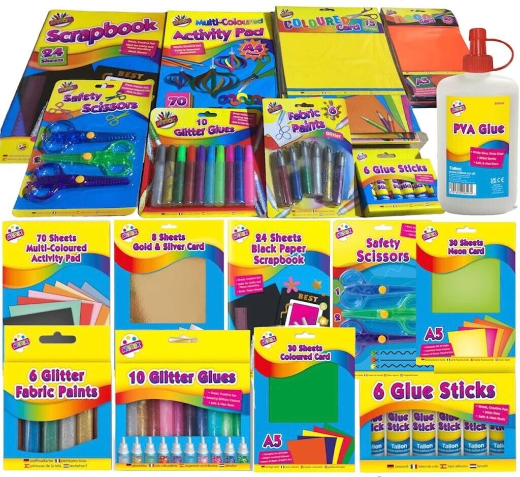 Beclen Harp Kids Summer Fun Activity Craft Books- Papers- Cards-Glue ALL 15 in 1 Gift Pack