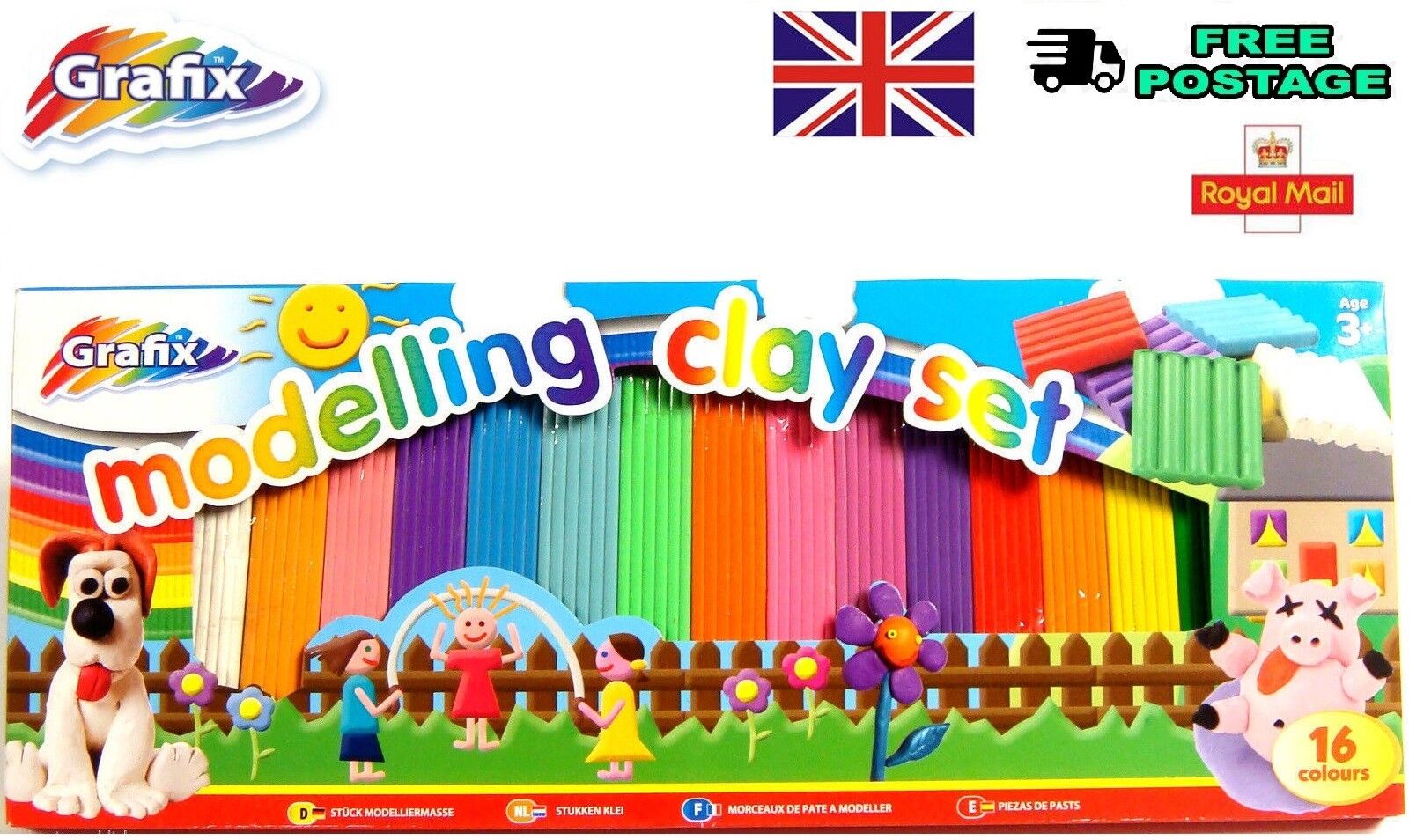 Beclen Harp Kids Modelling Clay Set Plasticine 15 Pack Non Toxic Play Craft & Create 3+Years