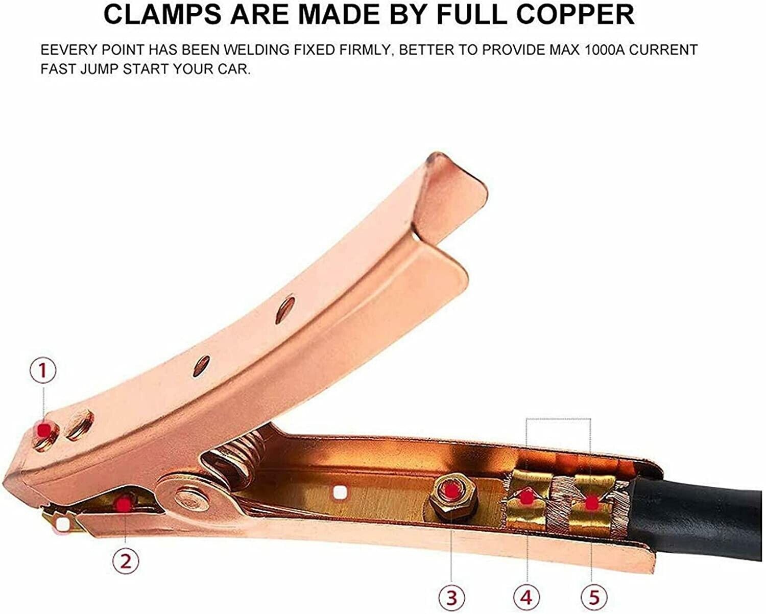 Beclen Harp 200AMP Heavy Duty Jump Lead Car/Van Battery Recover Starter Jumper Cable 2M