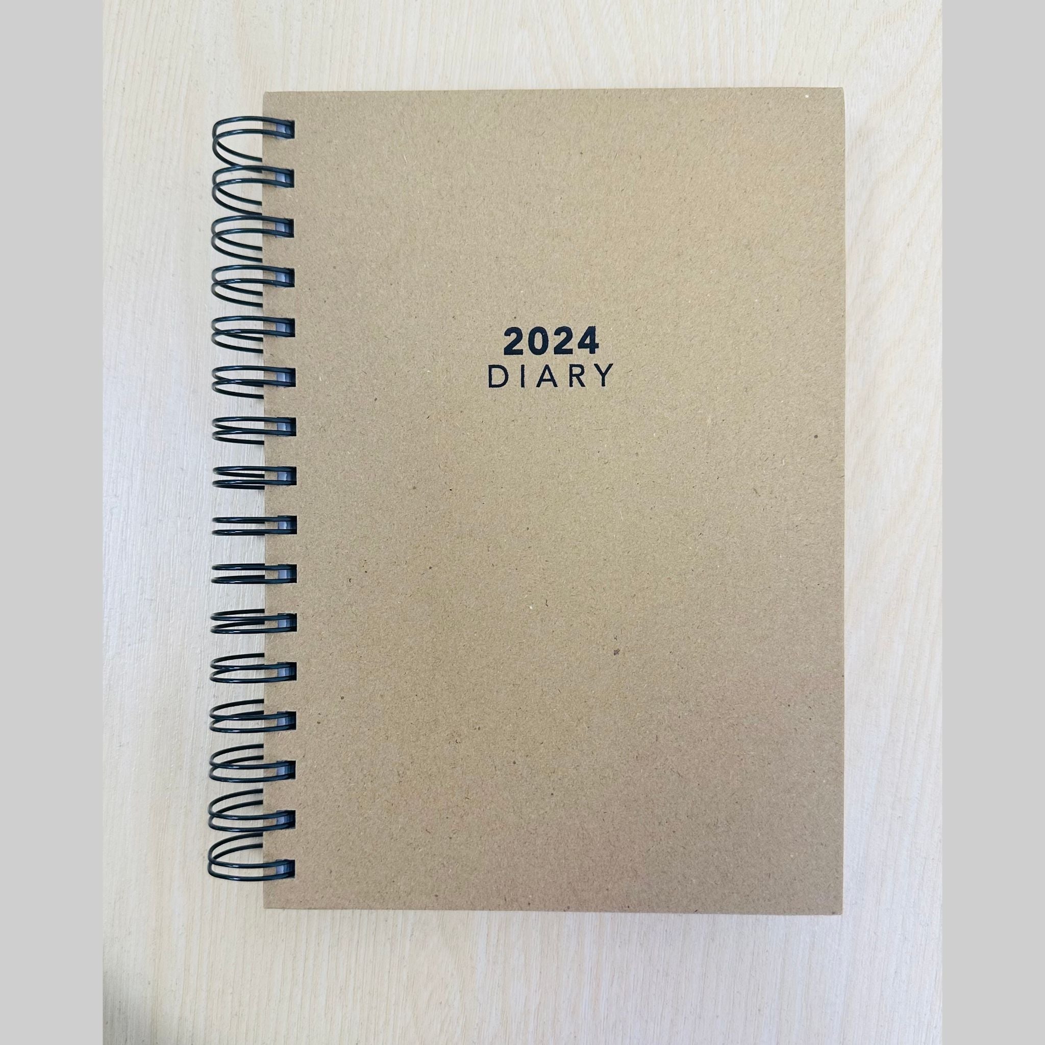 Beclen Harp 2024 A5 Day A Page/Day to View/DAP Daily Planner Executive Desk Diary With Metal Spiral Bonding/Wiro