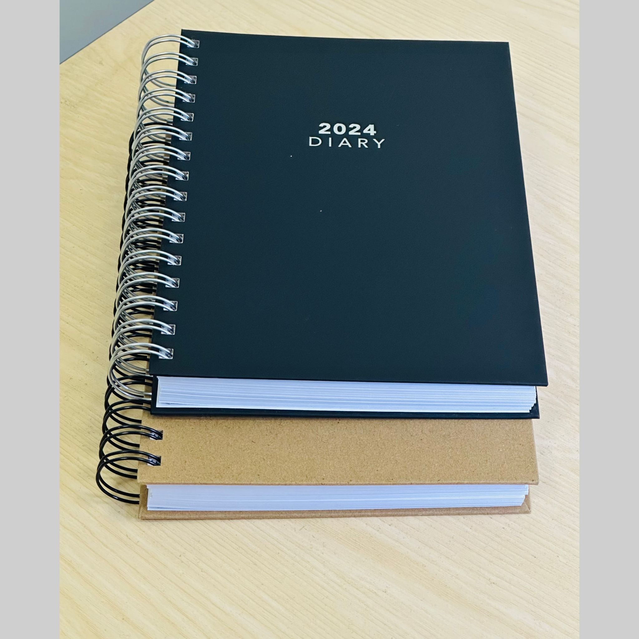 Beclen Harp 2024 A5 Day A Page/Day to View/DAP Daily Planner Executive Desk Diary With Metal Spiral Bonding/Wiro