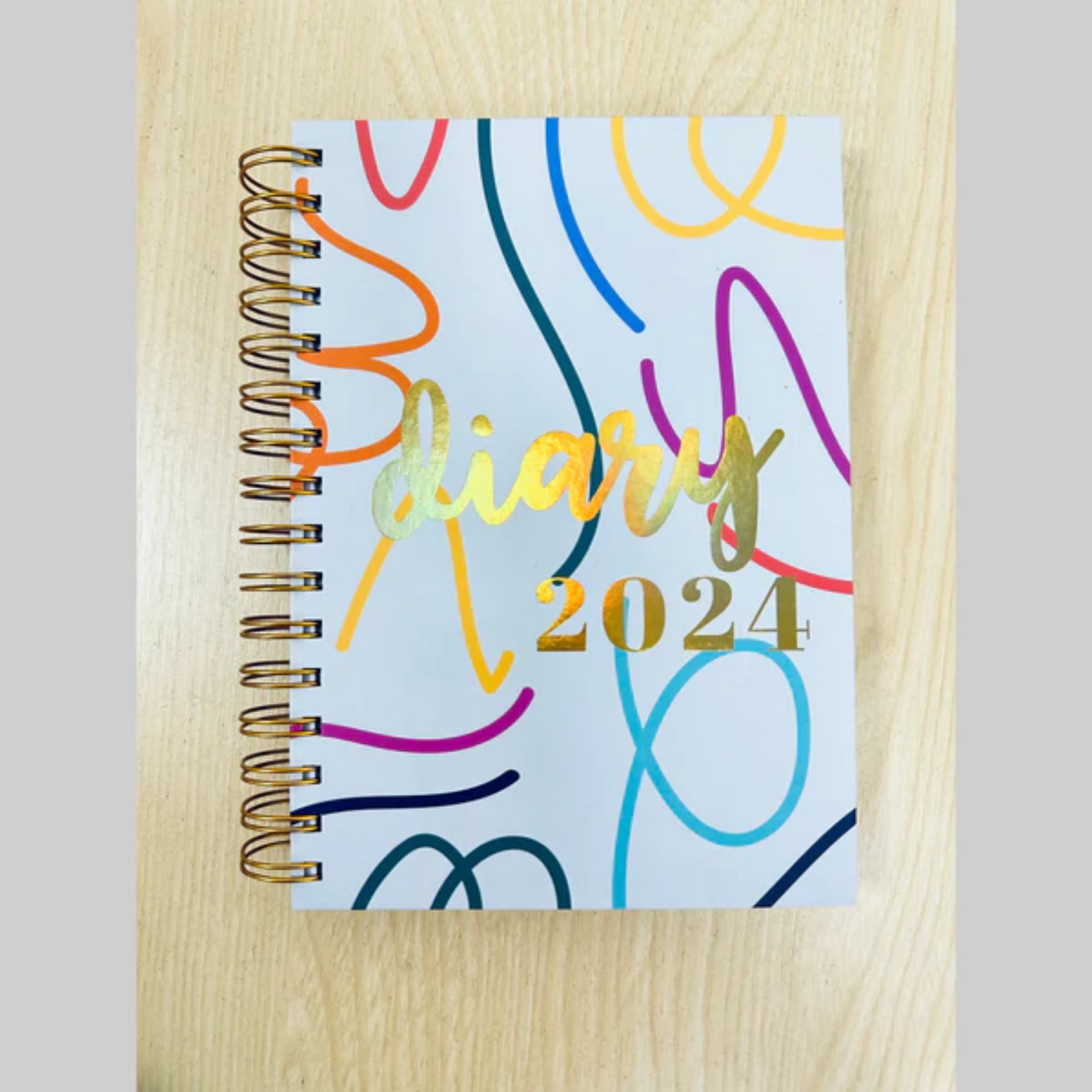 Beclen Harp 2024 A5 Day A Page/Day to View/DAP Daily Planner Executive Desk Diary With Metal Spiral Bonding/Wiro