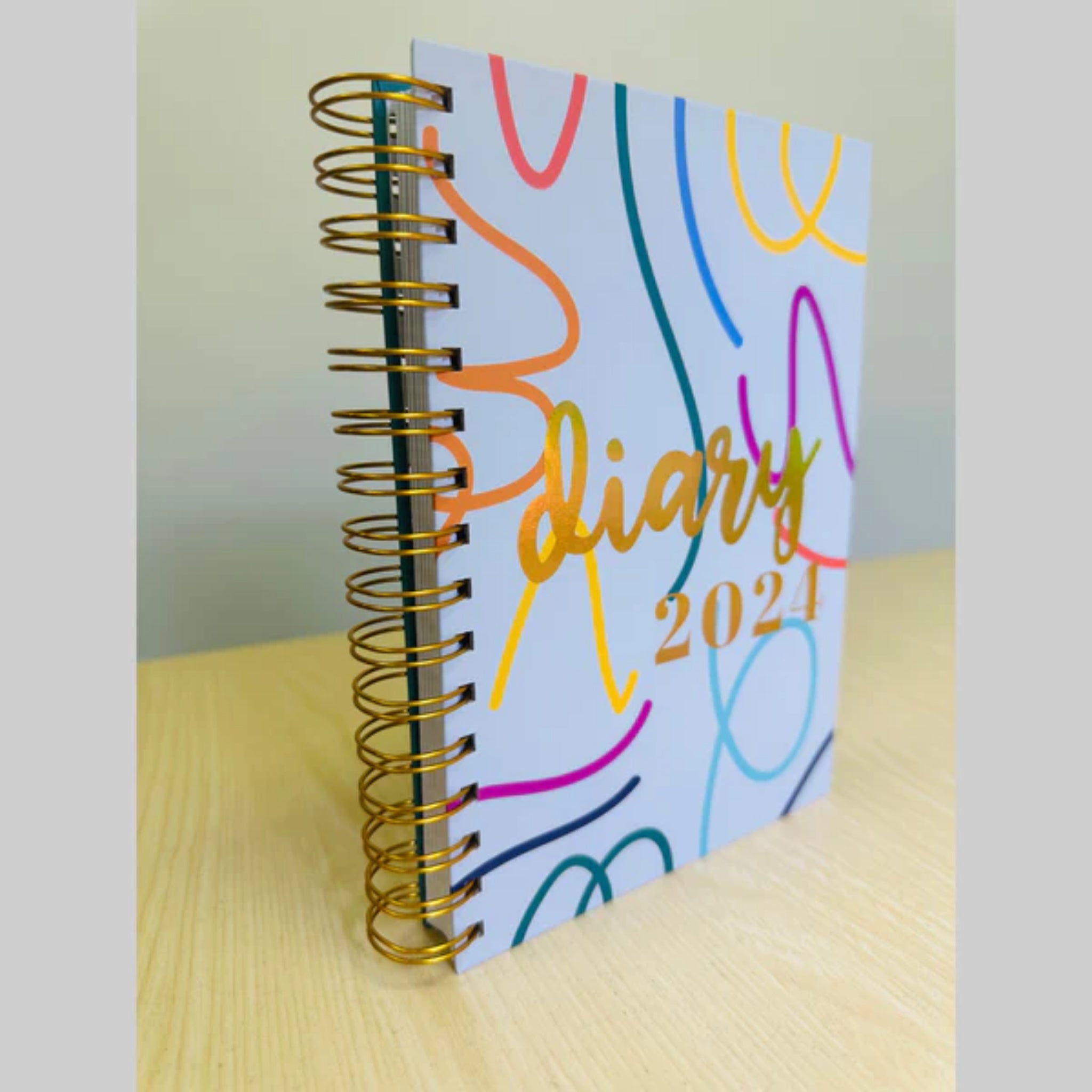 Beclen Harp 2024 A5 Day A Page/Day to View/DAP Daily Planner Executive Desk Diary With Metal Spiral Bonding/Wiro