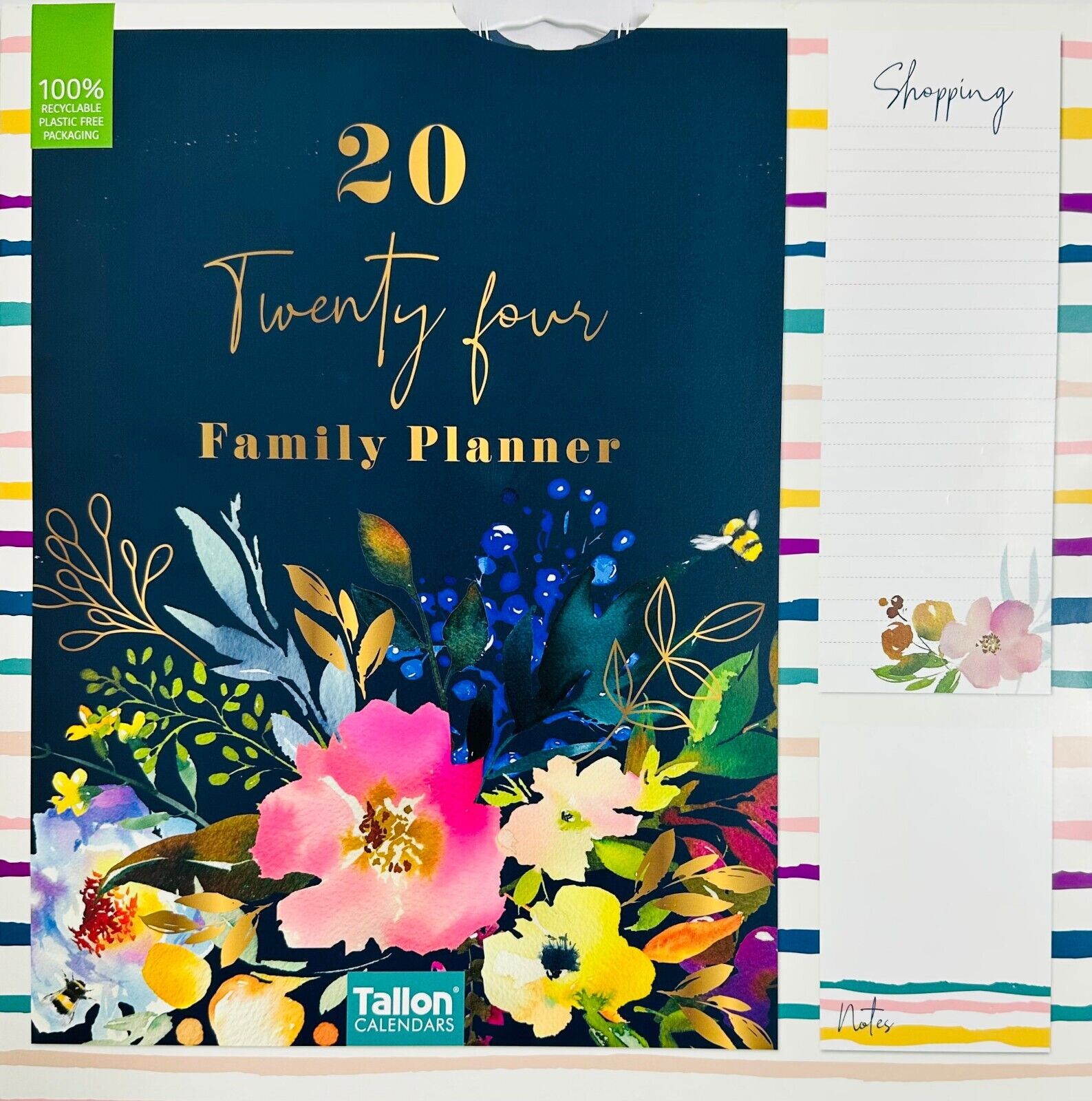 Beclen Harp 2026 Month To View/MTV Family Organiser 5 Columns Calendar Planner With Shopping Note Pad