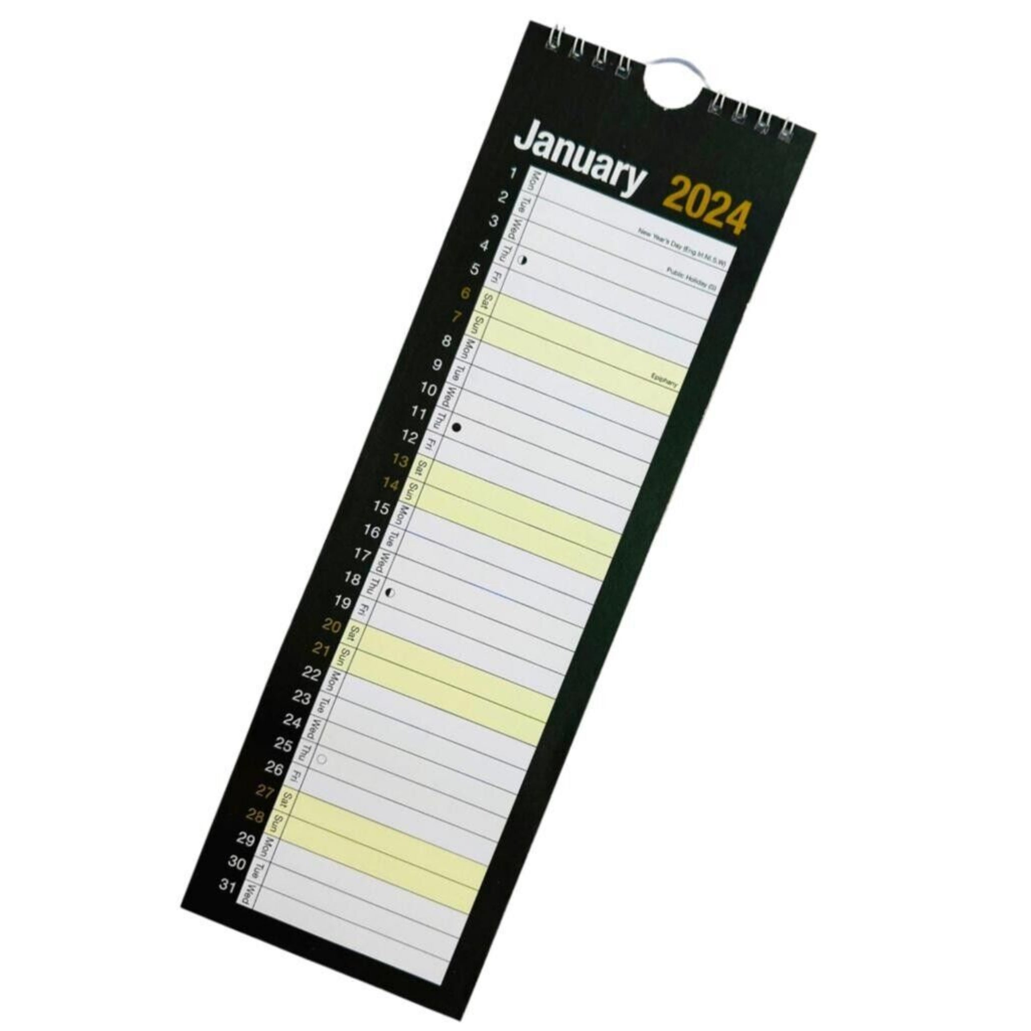 Beclen Harp 2025 Slim Month To View/MTV Spiral Bound Luxury B&W Hanging Wall Planner Calendar