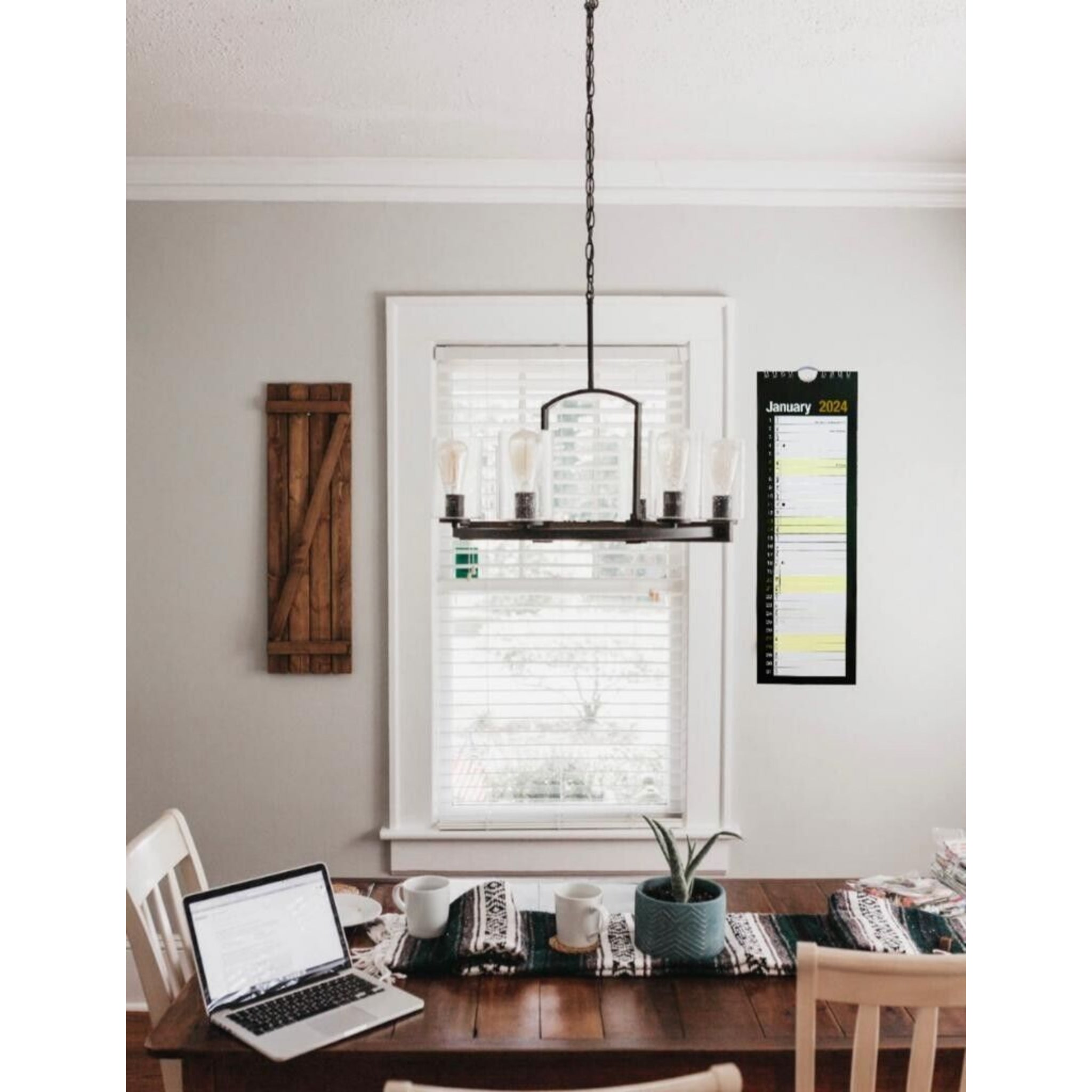 Beclen Harp 2025 Slim Month To View/MTV Spiral Bound Luxury B&W Hanging Wall Planner Calendar