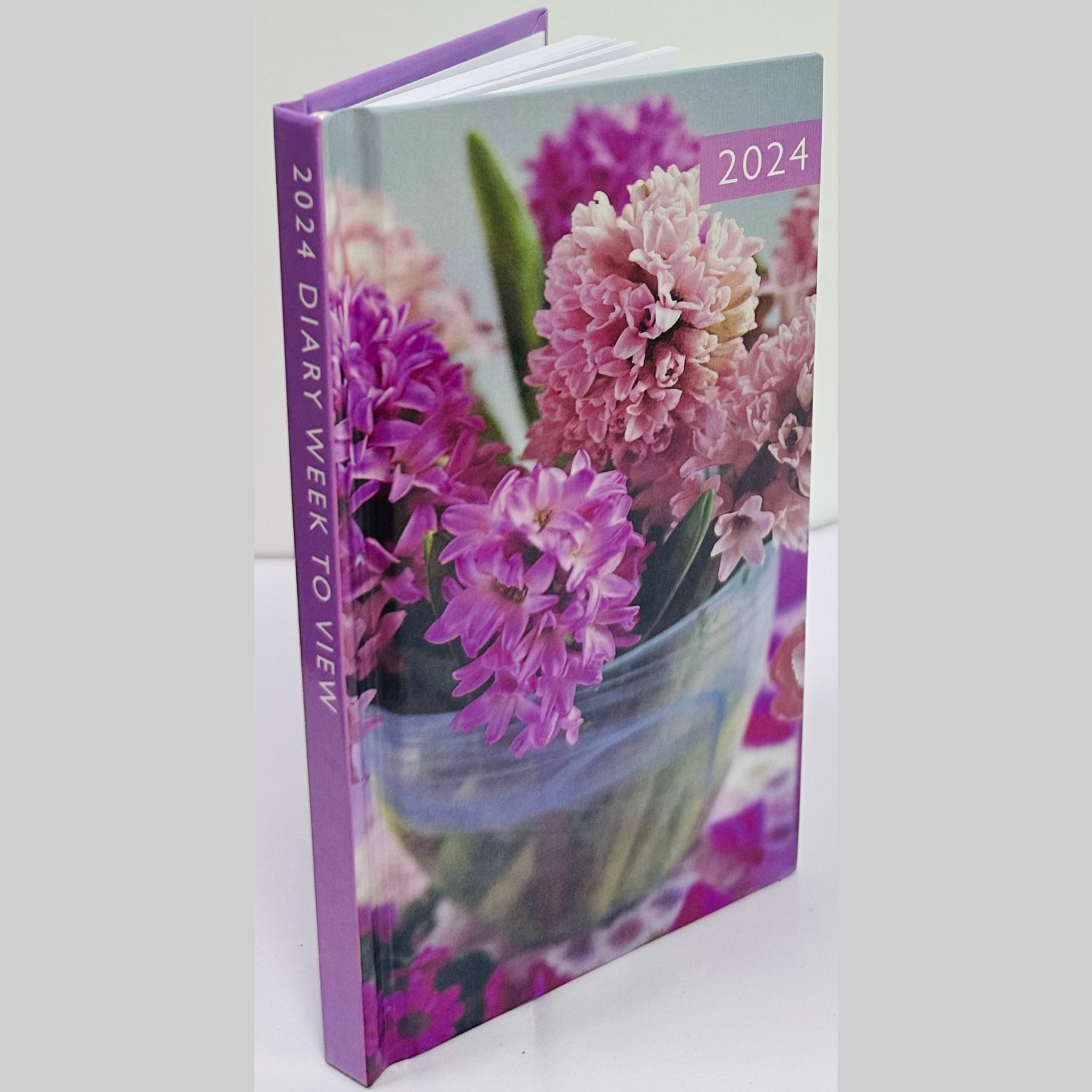 Beclen Harp 2024 Slim Week To View/WTV Luxury Floral Print Diary With Hardback Cover
