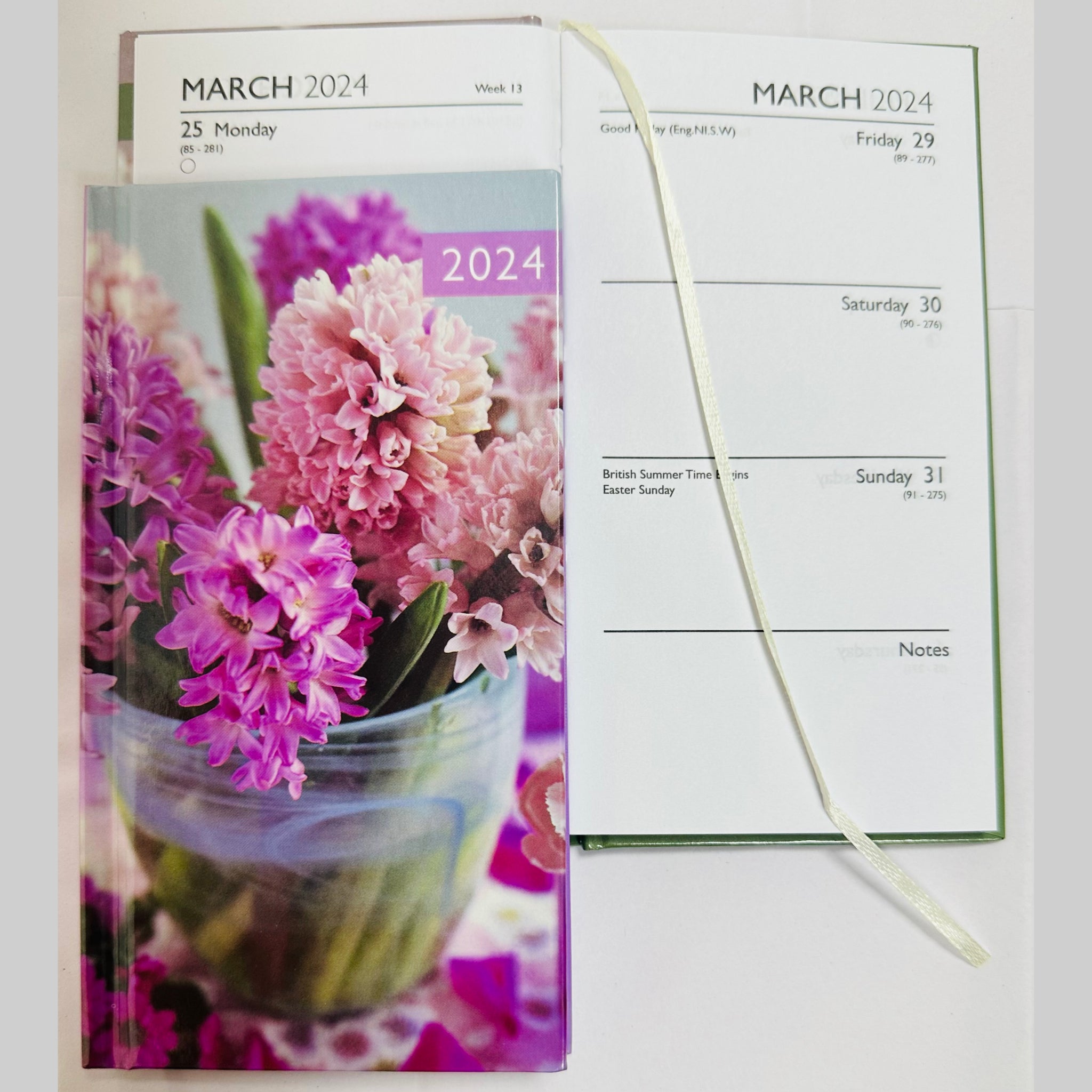 Beclen Harp 2024 Slim Week To View/WTV Luxury Floral Print Diary With Hardback Cover