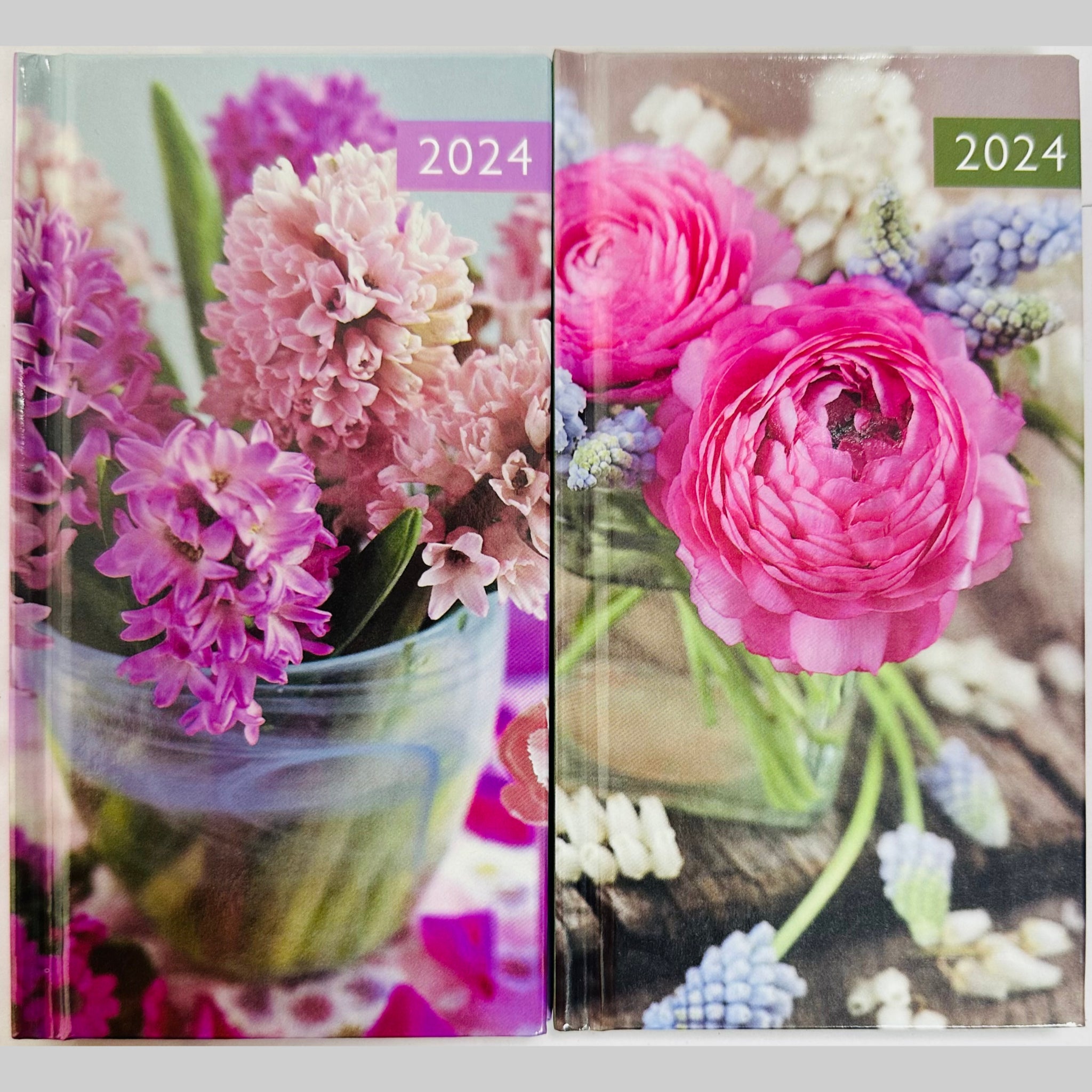 Beclen Harp 2024 Slim Week To View/WTV Luxury Floral Print Diary With Hardback Cover