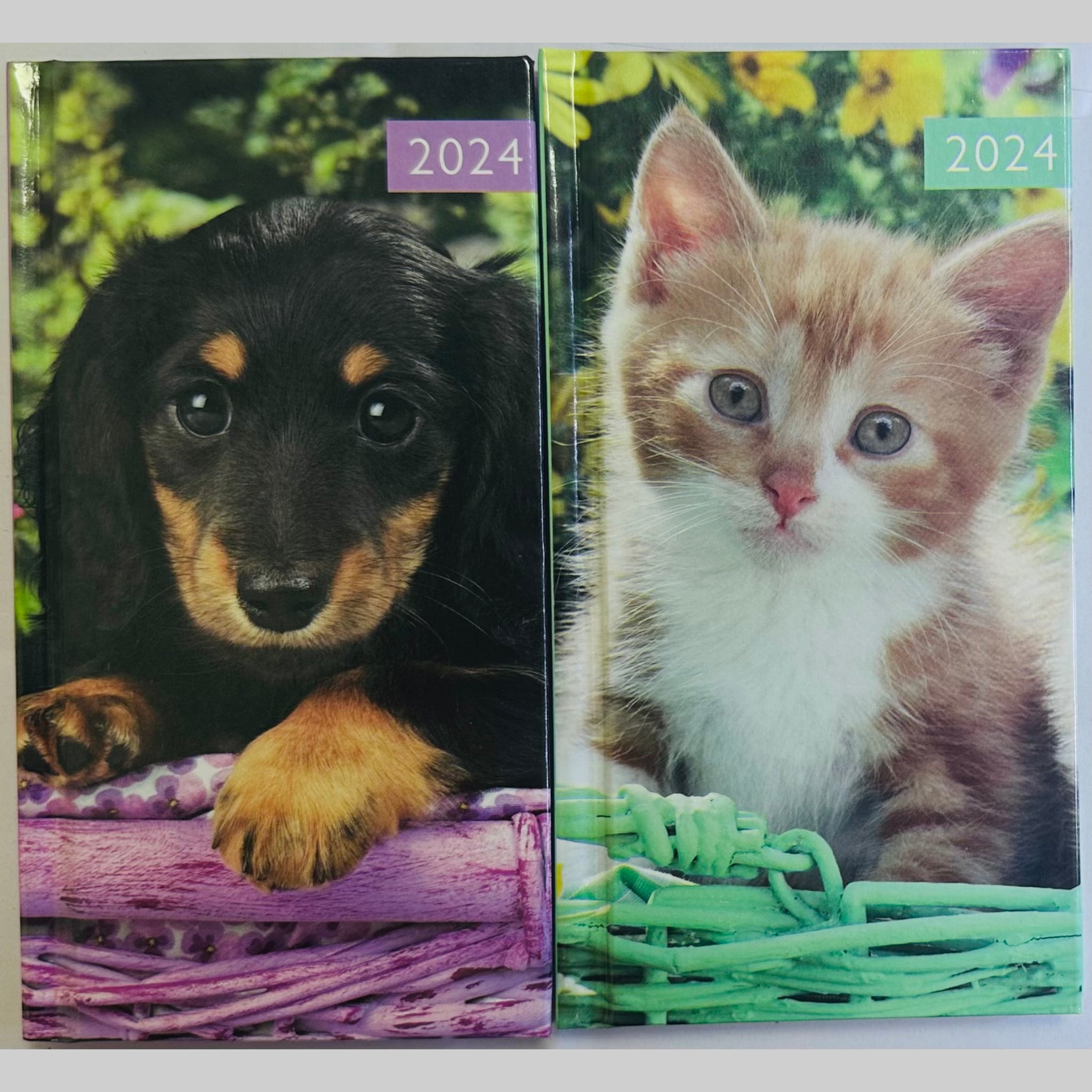 Beclen Harp 2024 Slim Week To View/WTV Personal Executive Cute Pet/Kitten/Puppy Print Diary With Hardback Cover