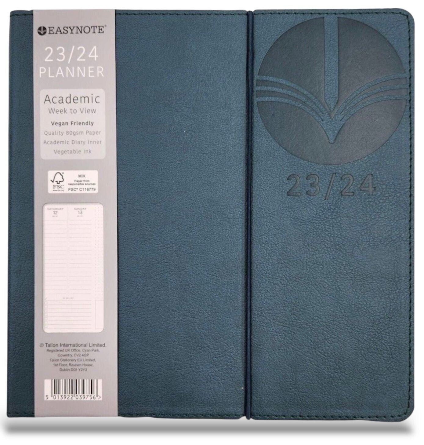 Beclen Harp 2023-2024 Academic Square Week to View Luxury Leather Diary School Office Home